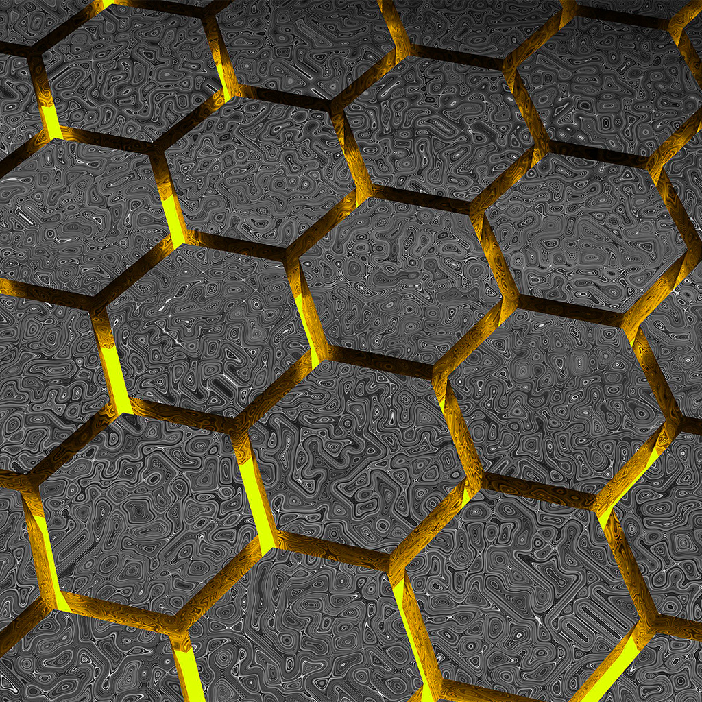 Hectagon Digital Pattern Background Yellow Wallpaper