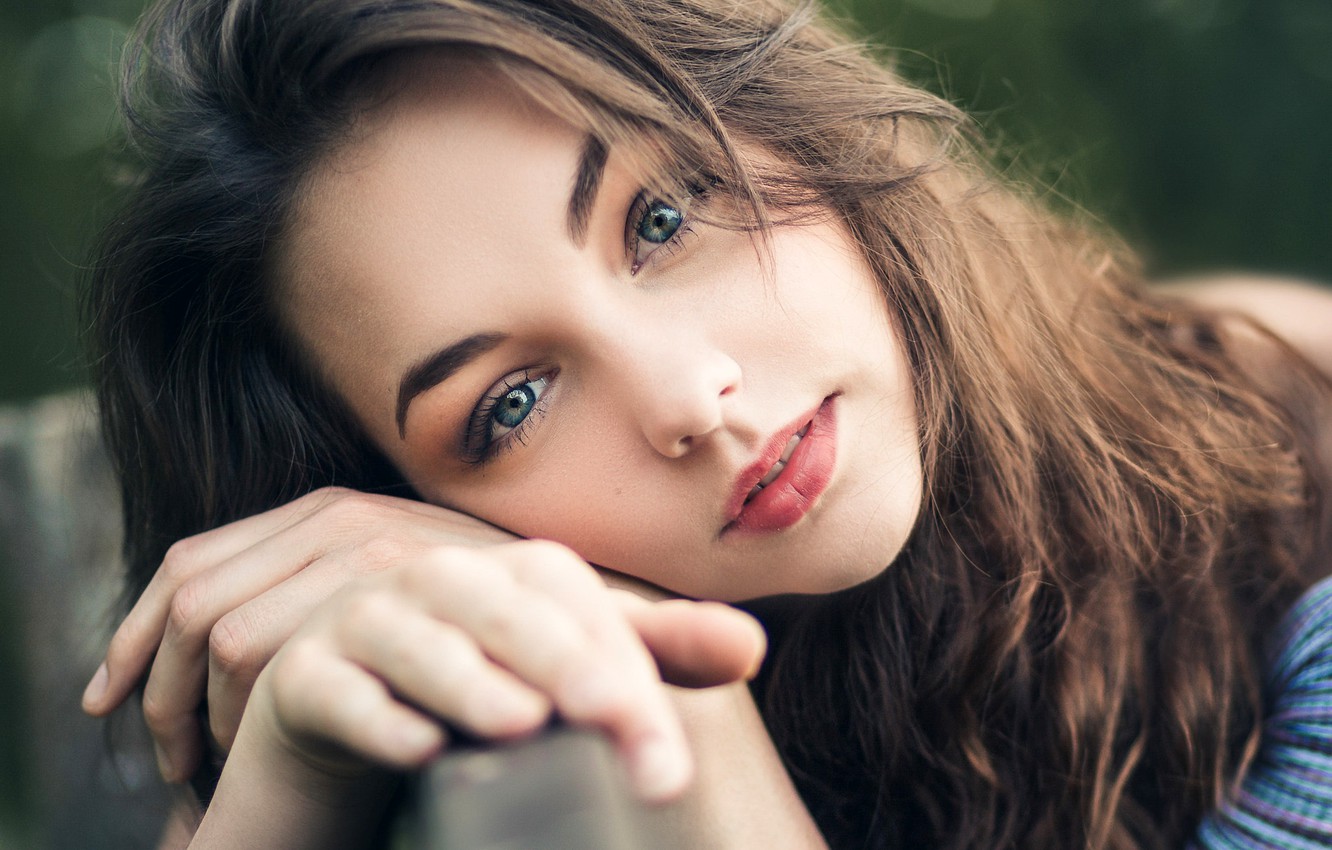 Wallpaper Close Up, Portrait, Brown Hair, Beauty, Bokeh, Lilly, Michael Bardt Image For Desktop, Section девушки