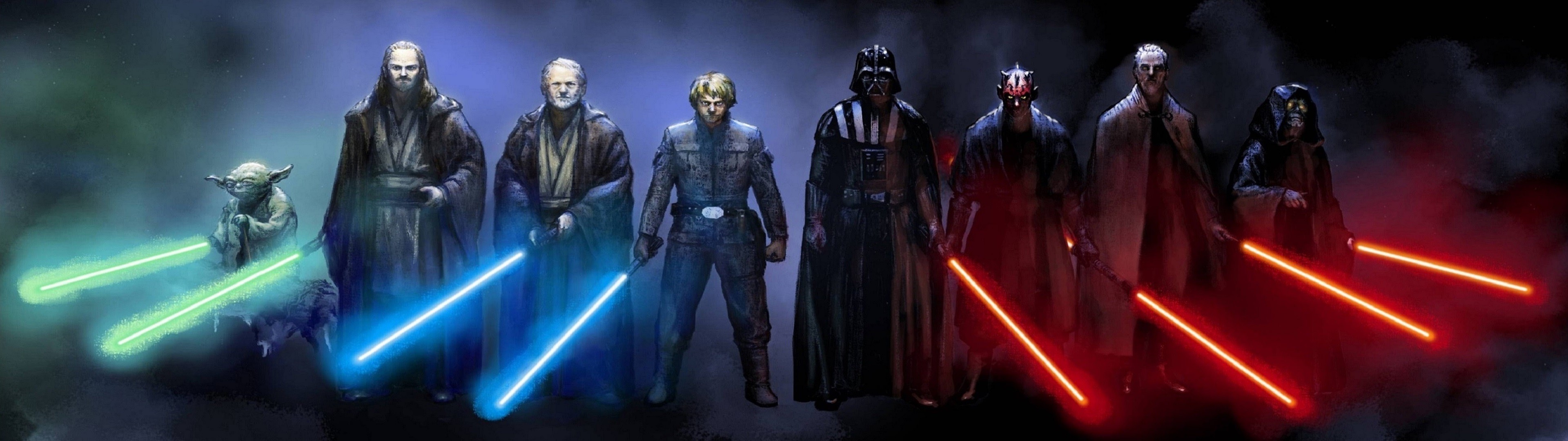 multiple display star wars darth vader yoda obi wan kenobi luke skywalker emperor palpatine Gallery HD Wallpaper