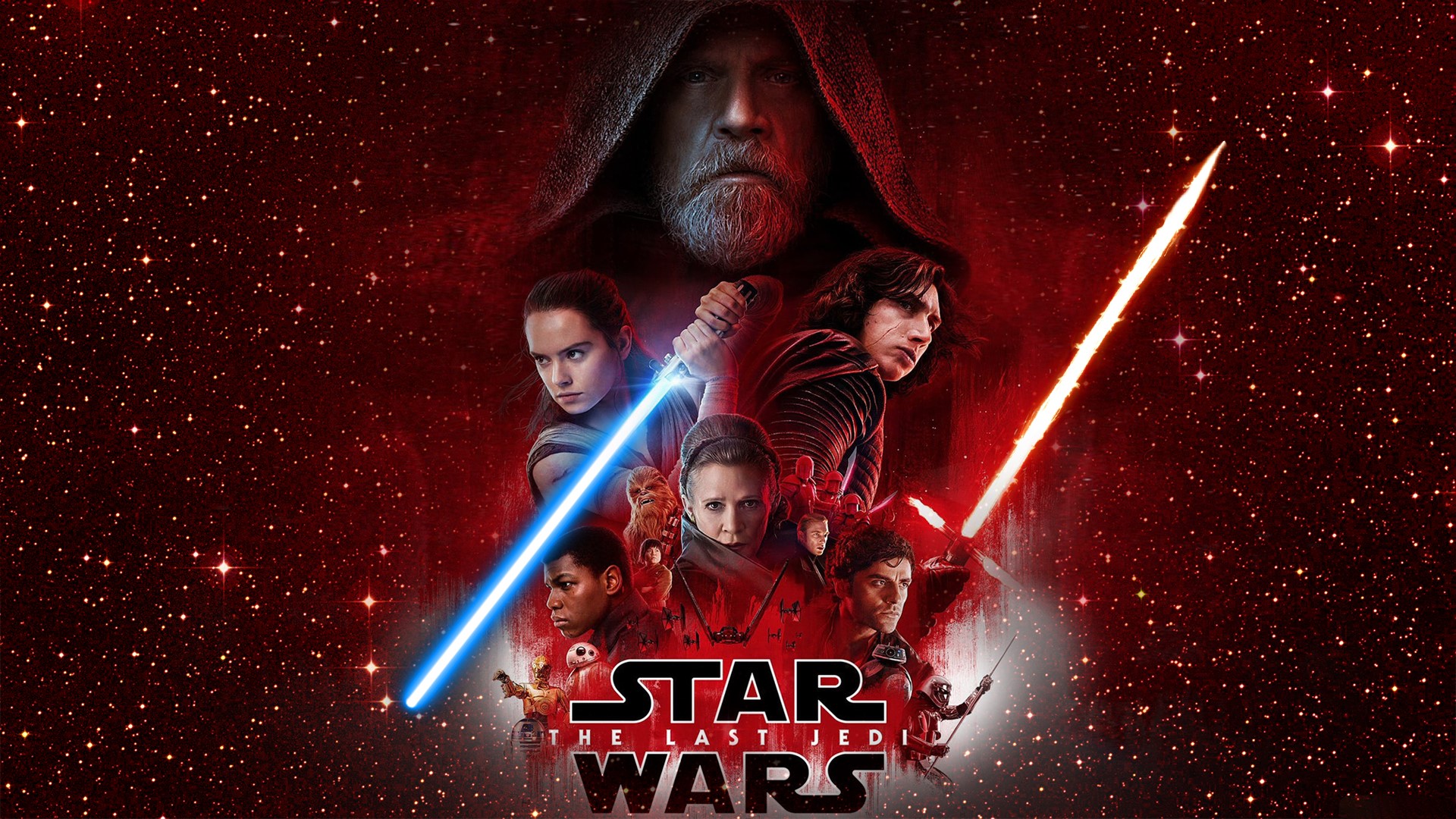 Wallpaper / Star Wars: The Last Jedi, Rey (from Star Wars), Kylo Ren, Princess Leia, Luke Skywalker, lightsaber, movies, Jedi, hoods, Carrie Fisher, Rey free download