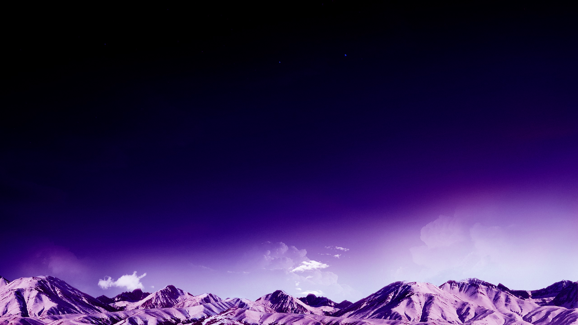 clouds, stars, mountains, purple, sky Gallery HD Wallpaper
