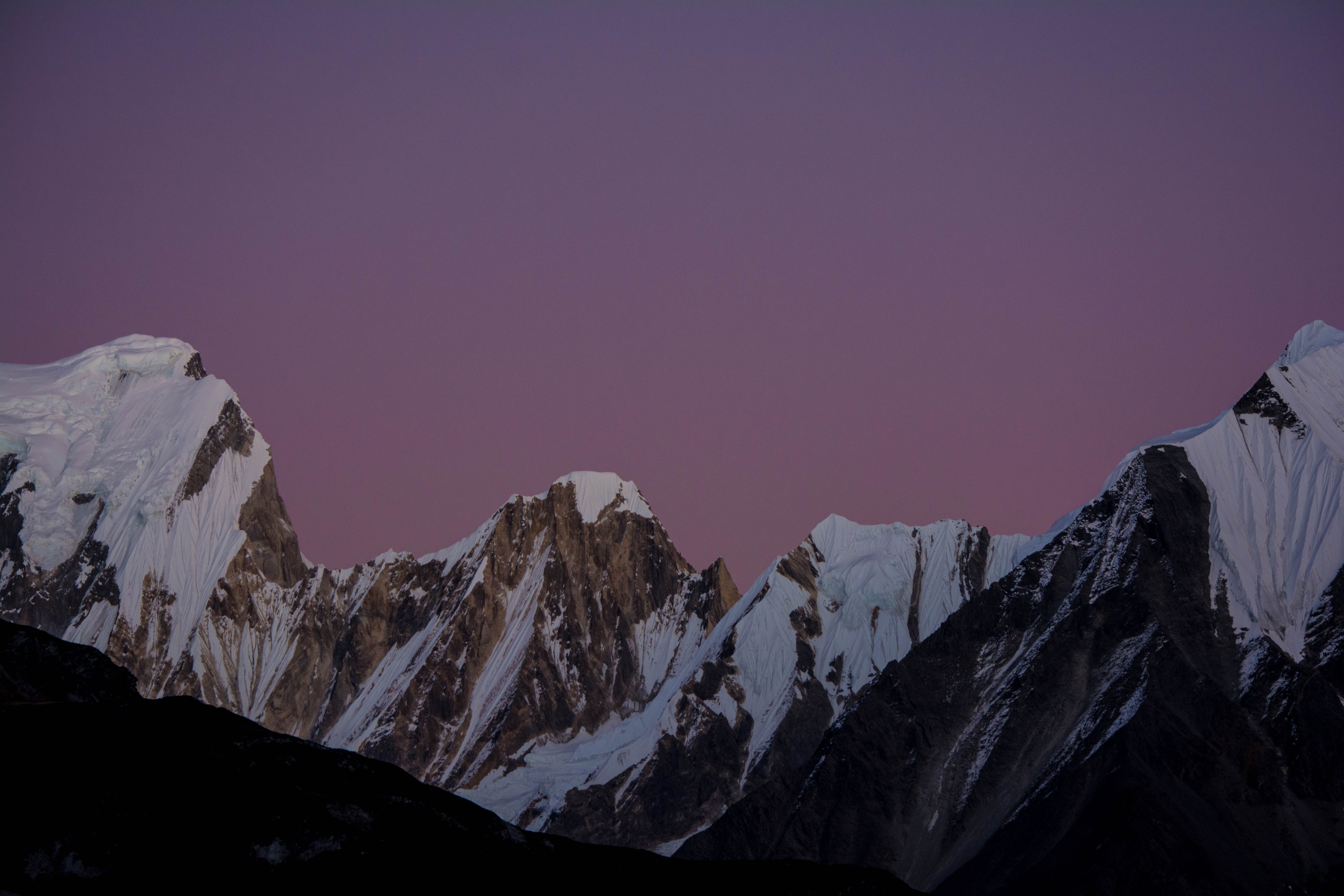 6000x4000 mountain, alpine, snow, ridge, rock, golden hour, nepal, landscape, pink, red, purple, mountain range, outdoor, Free , glow Gallery HD Wallpaper