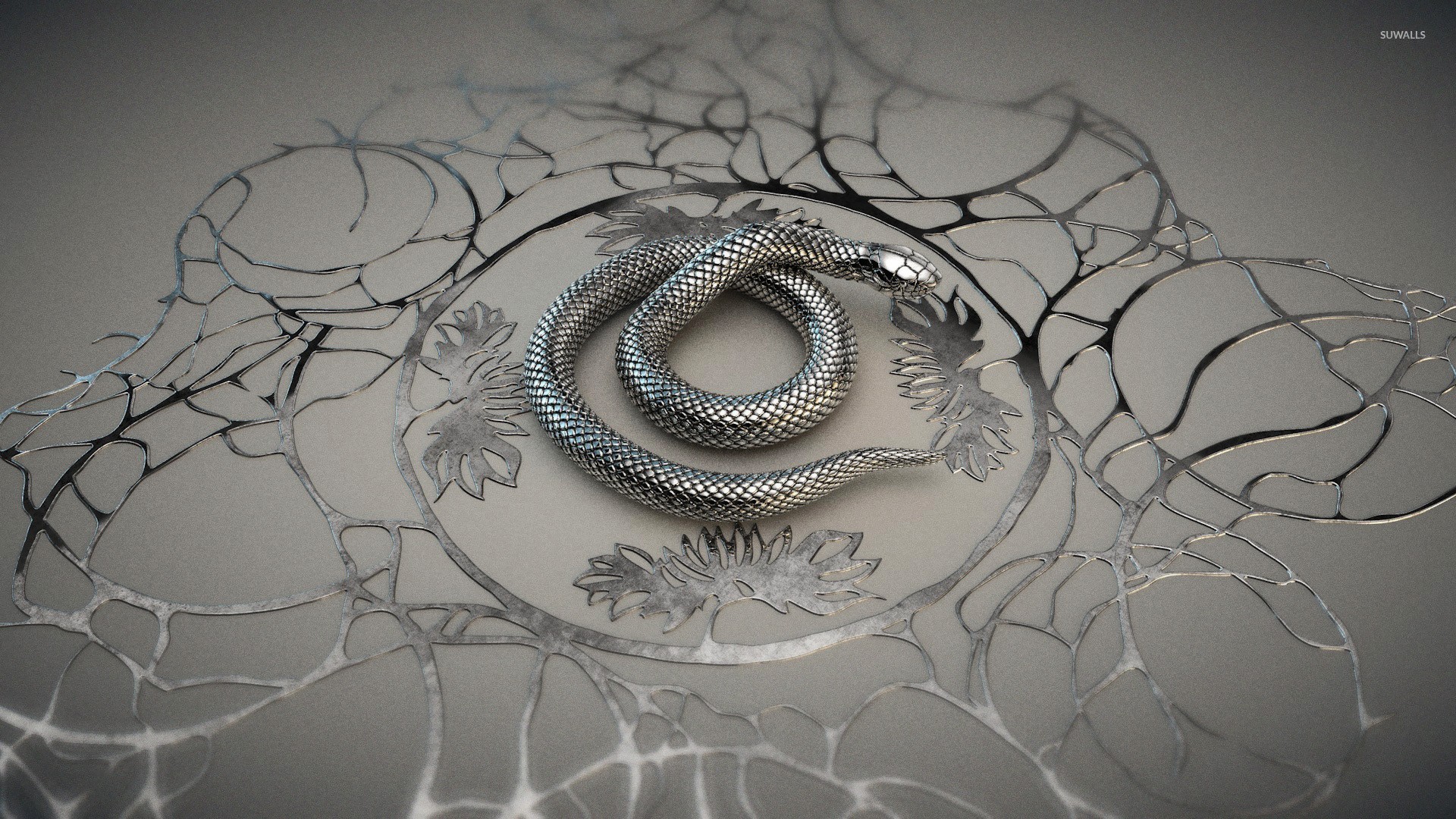 Metal snake wallpaper Art wallpaper