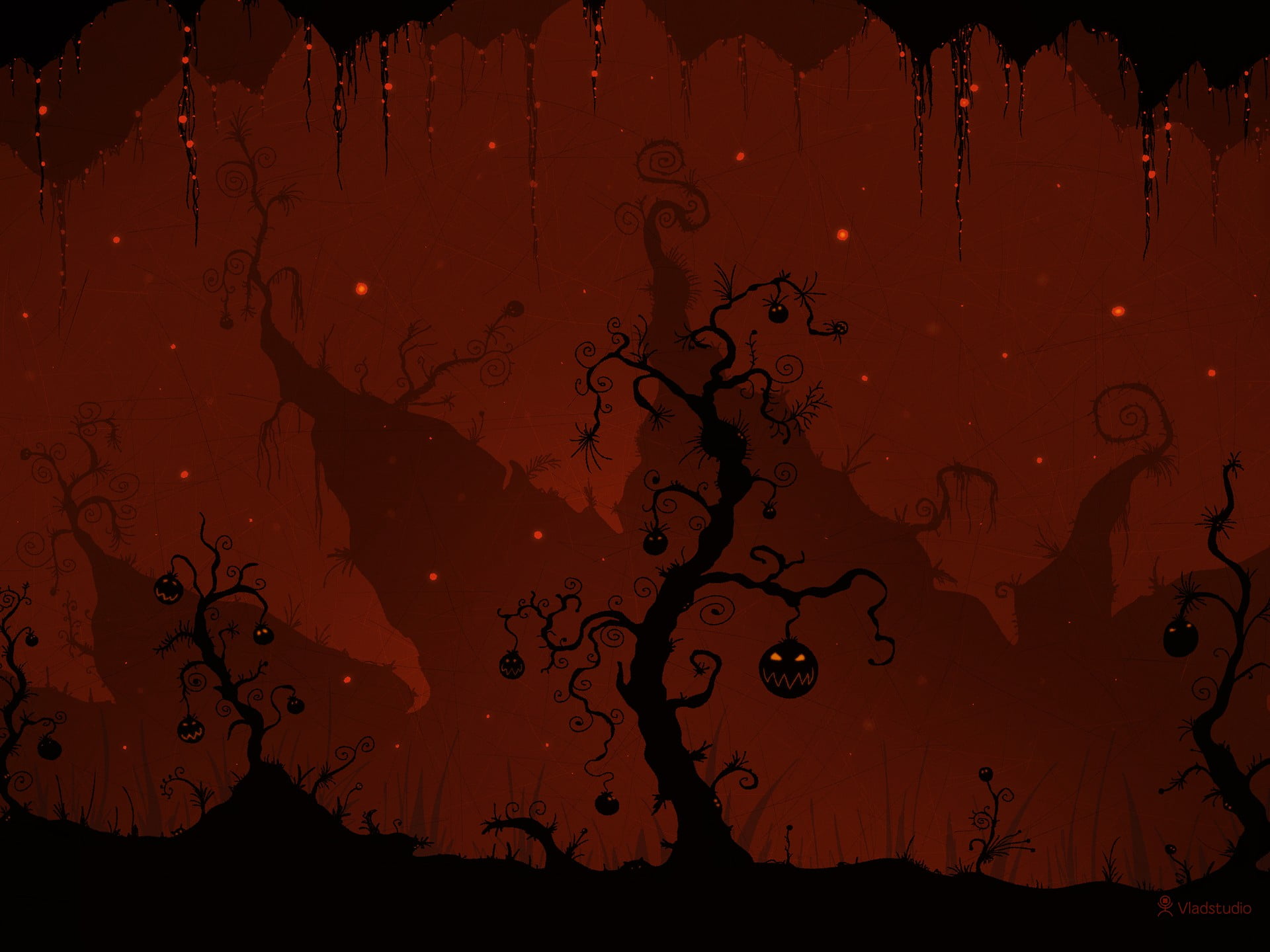 Red Pixel Art Wallpaper