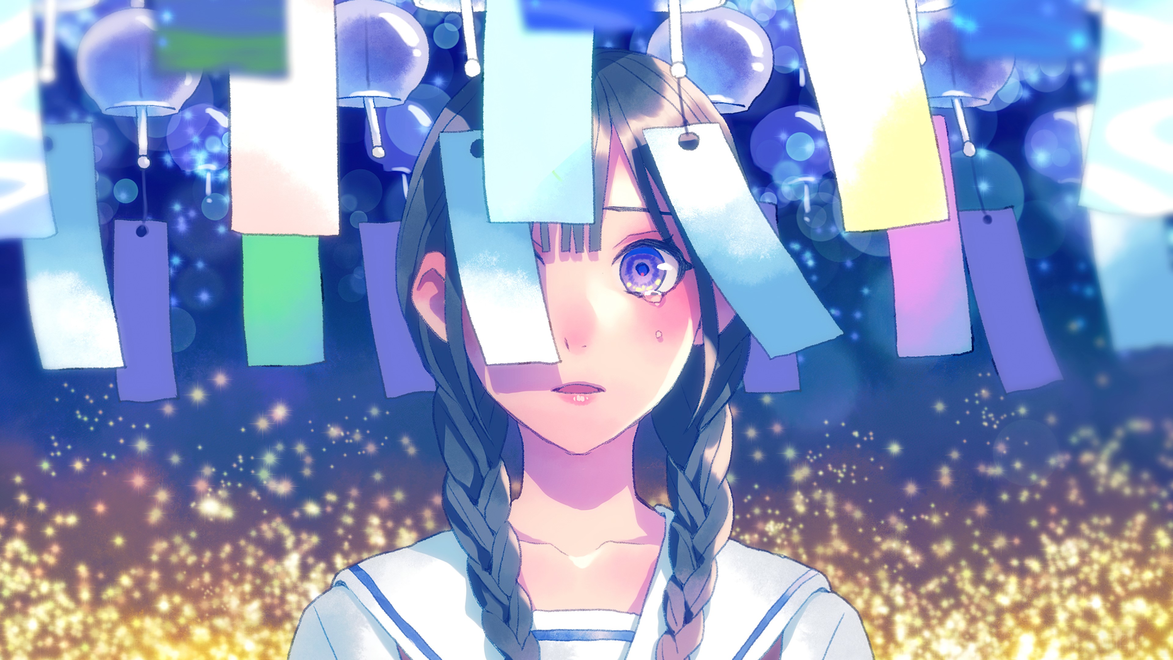 Anime, Girls, Tears 4k Gallery HD Wallpaper