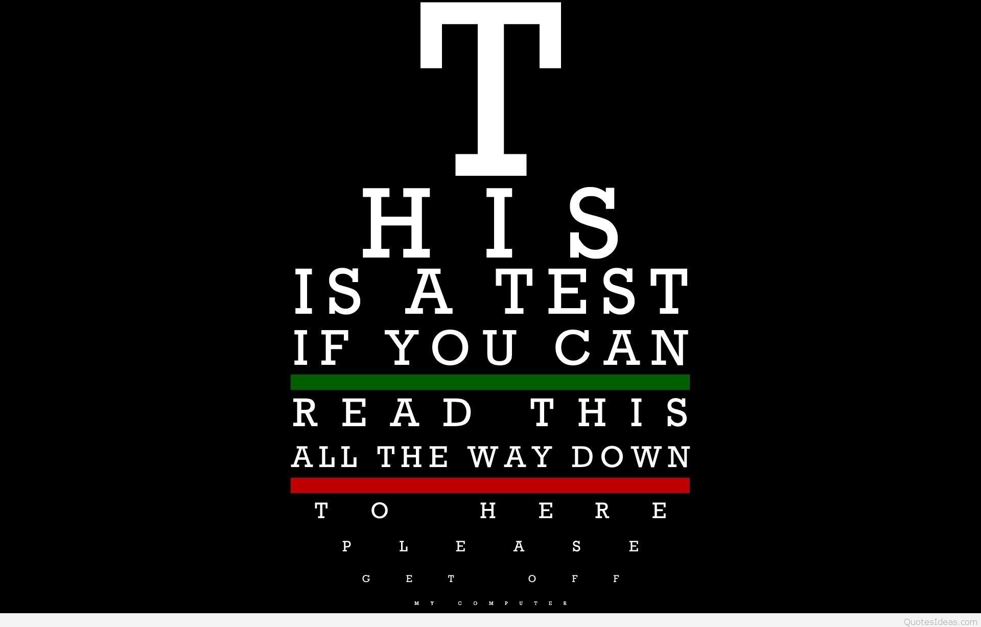 Get off my computer Eye Chart