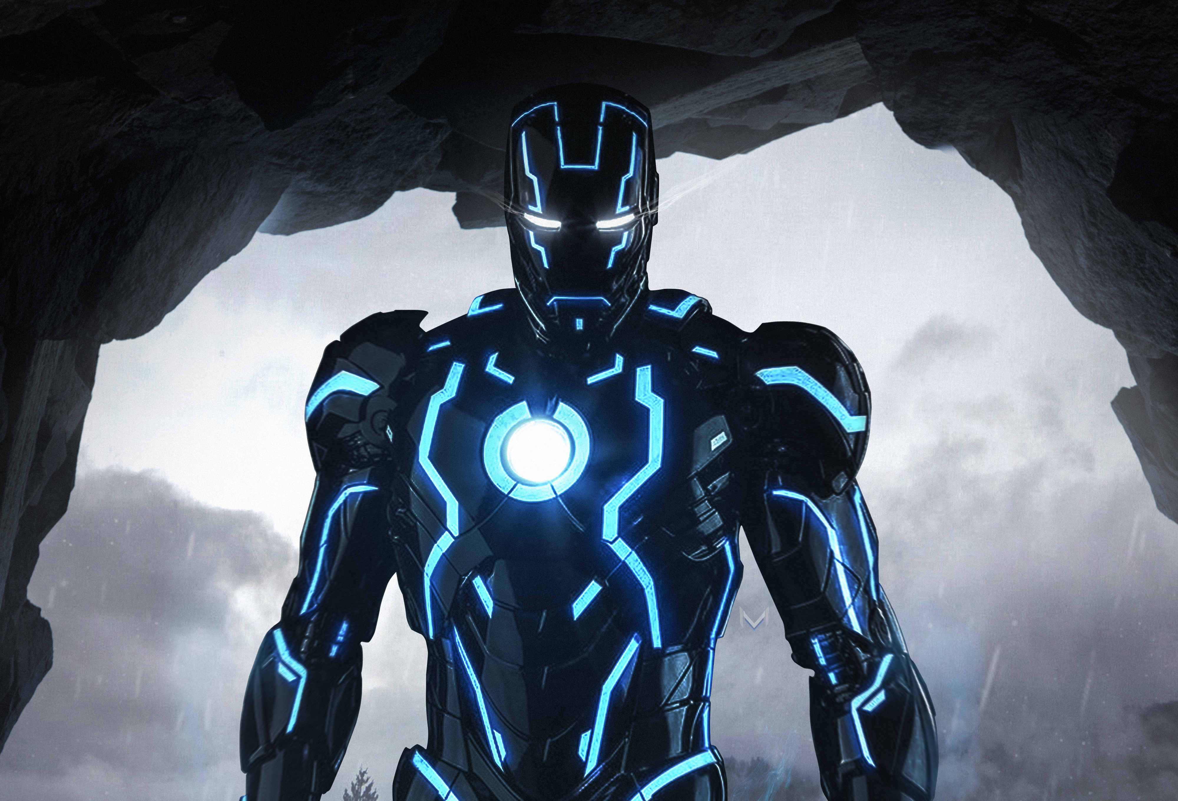 Iron Man, 4K, Armor, Neon Gallery HD Wallpaper