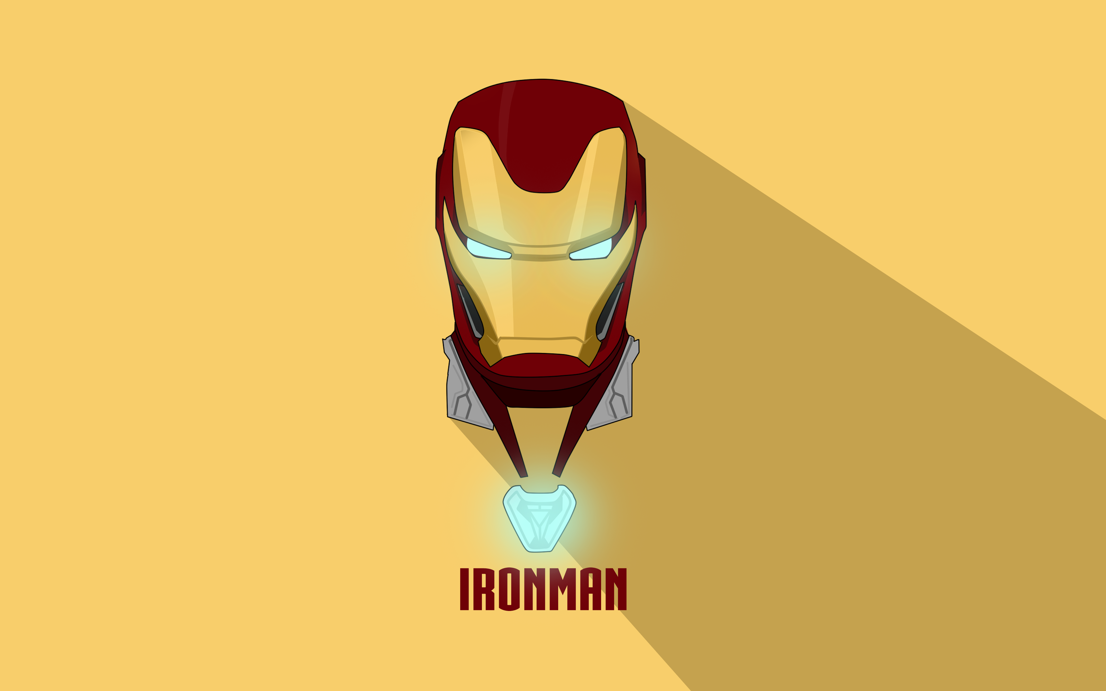 Yellow background, Minimal, Artwork, Iron Man, 4K Gallery HD Wallpaper