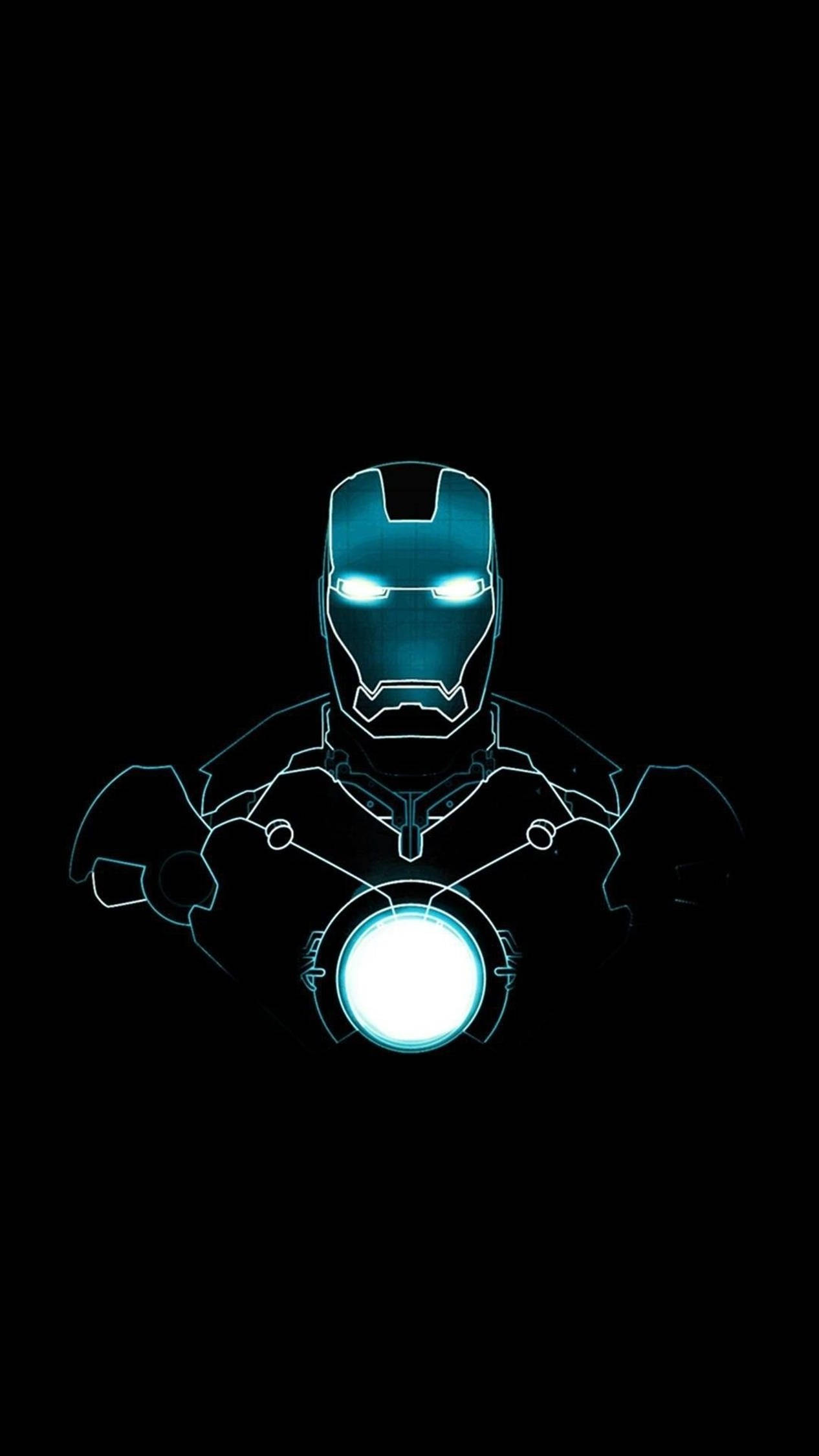 Download Neon Blue Iron Man 4K iPhone Wallpaper