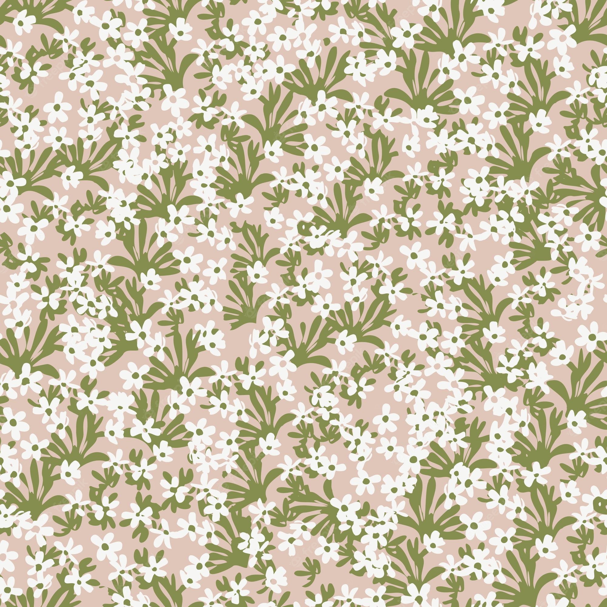 Premium Vector. Ditsy boho flowers. decorative seamless pattern. repeating background. tileable wallpaper print