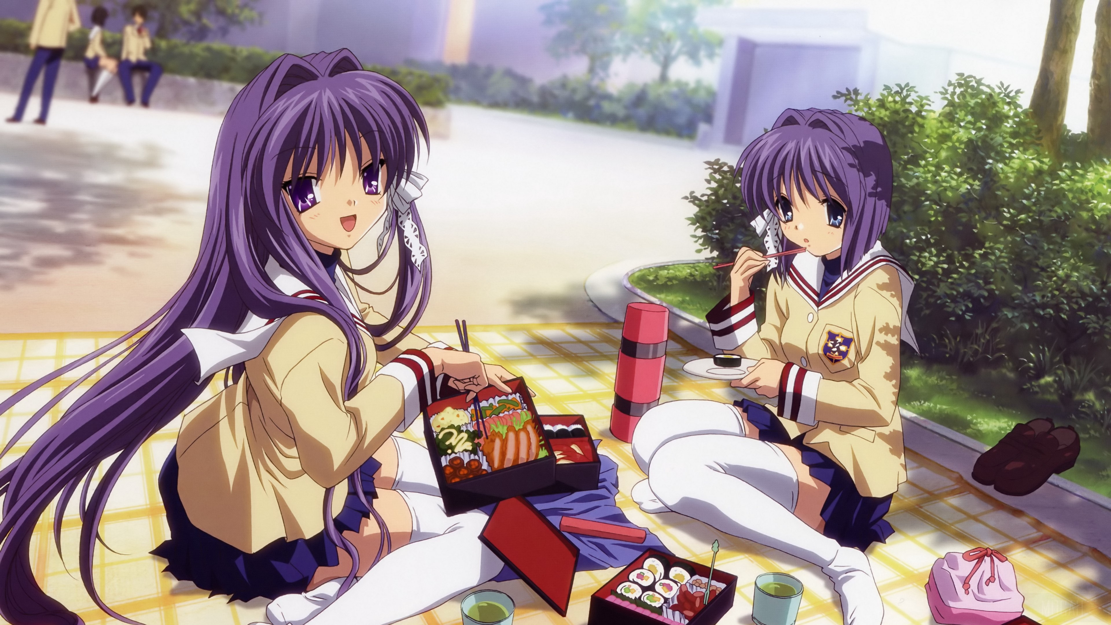 anime, girl, spring, food, picnic 4k Gallery HD Wallpaper