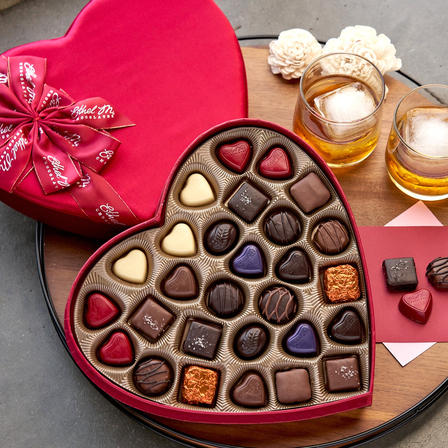 Ethel M Heart Gift Box, Valentine's Day Gourmet Chocolate Assortments. Ethel M Chocolates