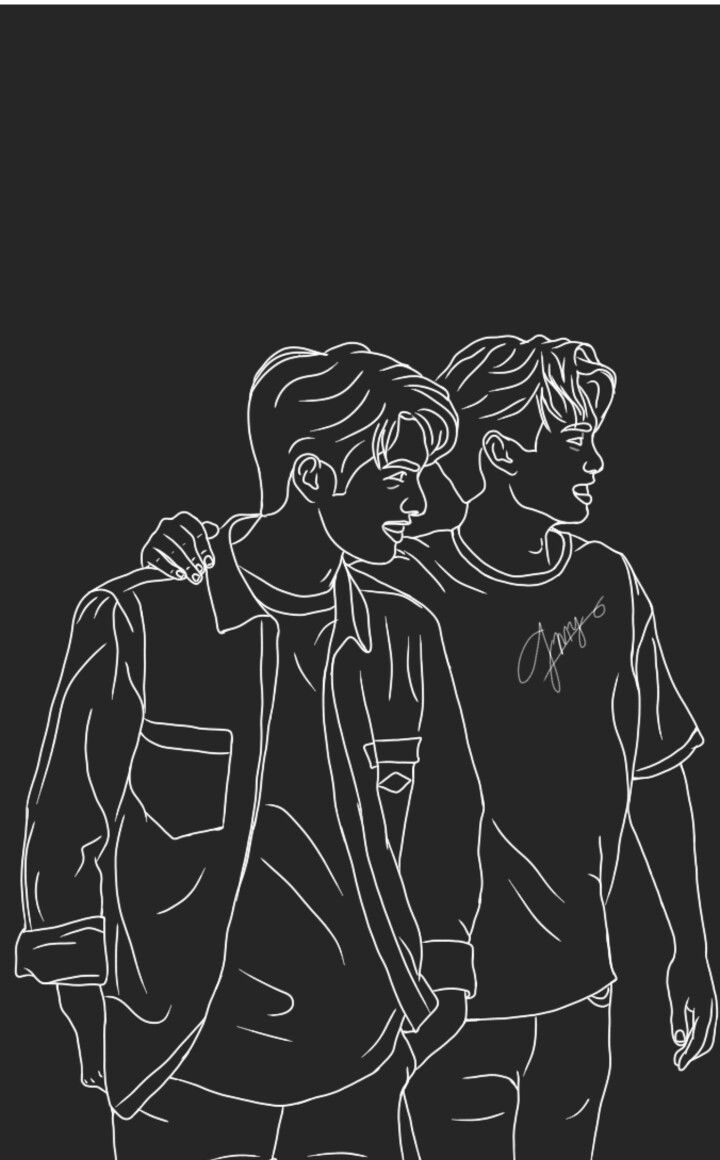 SarawatTine. Black and white art drawing, Line art drawings, Drawing cartoon characters sketches