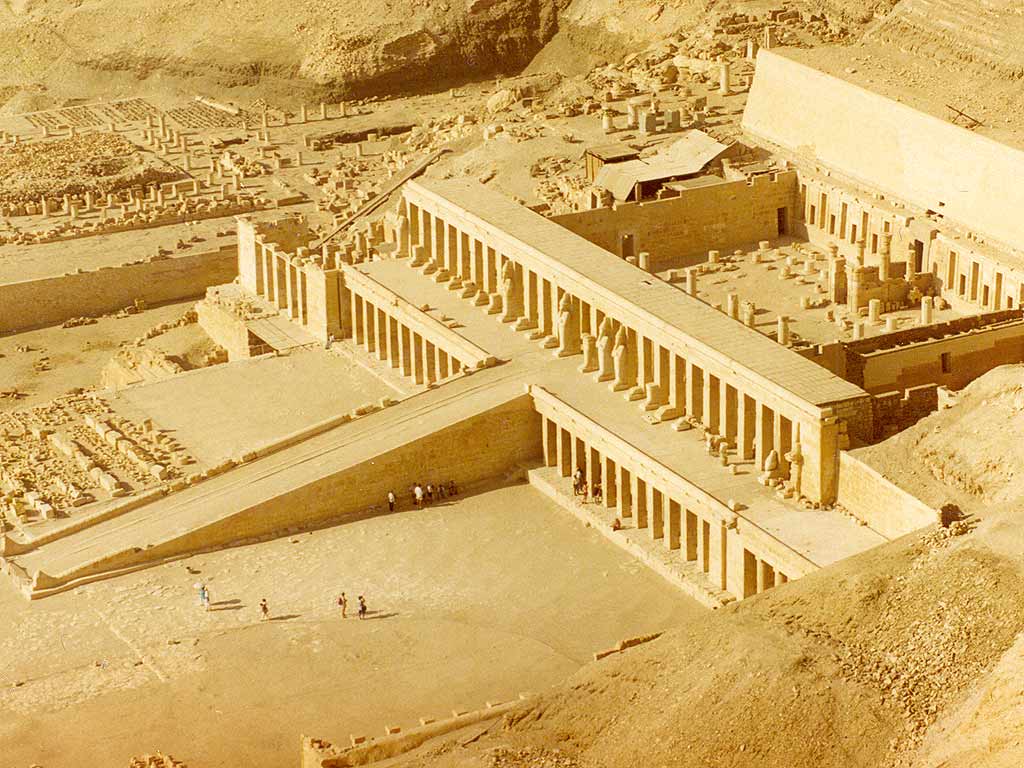Temple of Hatshepsut, Aerial View (Illustration) History Encyclopedia