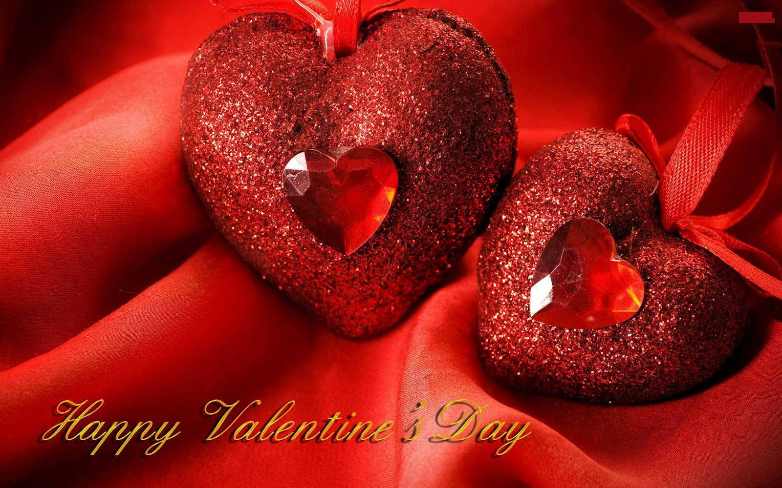 Download Happy Valentine's Day Glitter Hearts Wallpaper