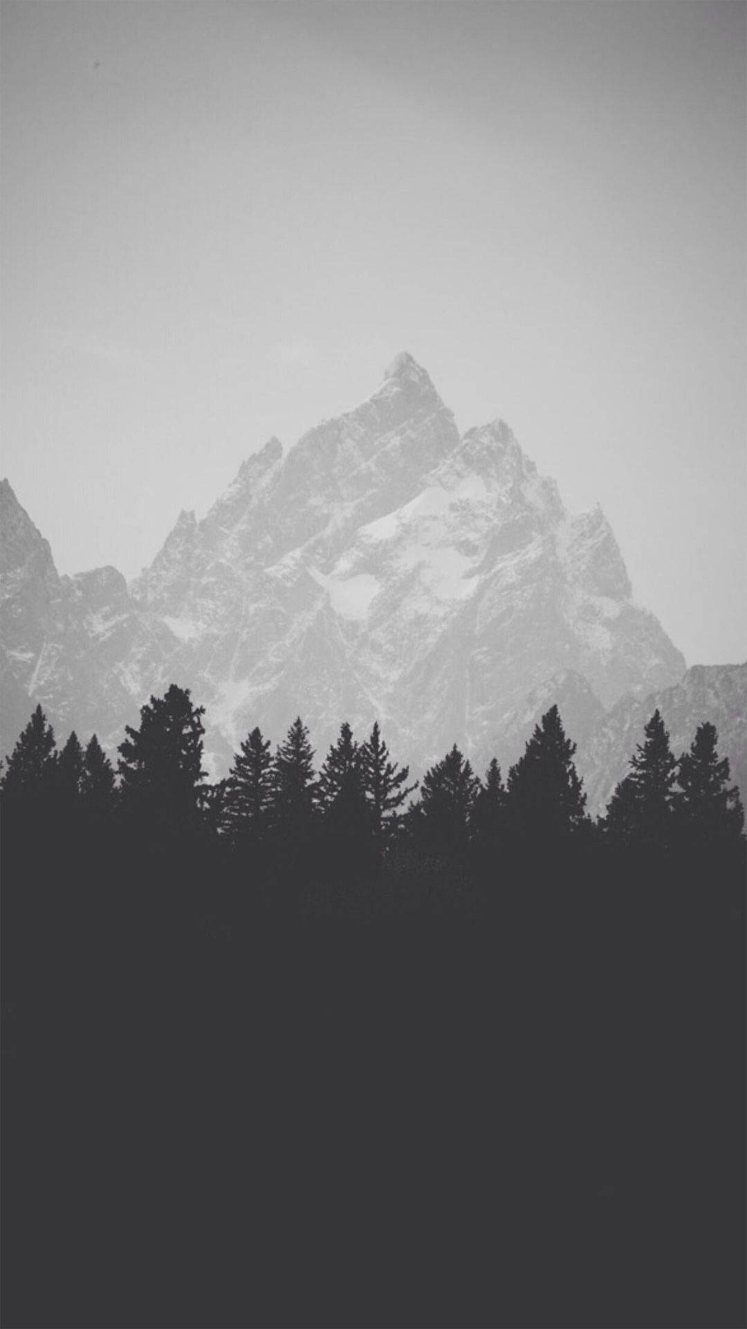 Download Grey Mountain Black White iPhone Wallpaper