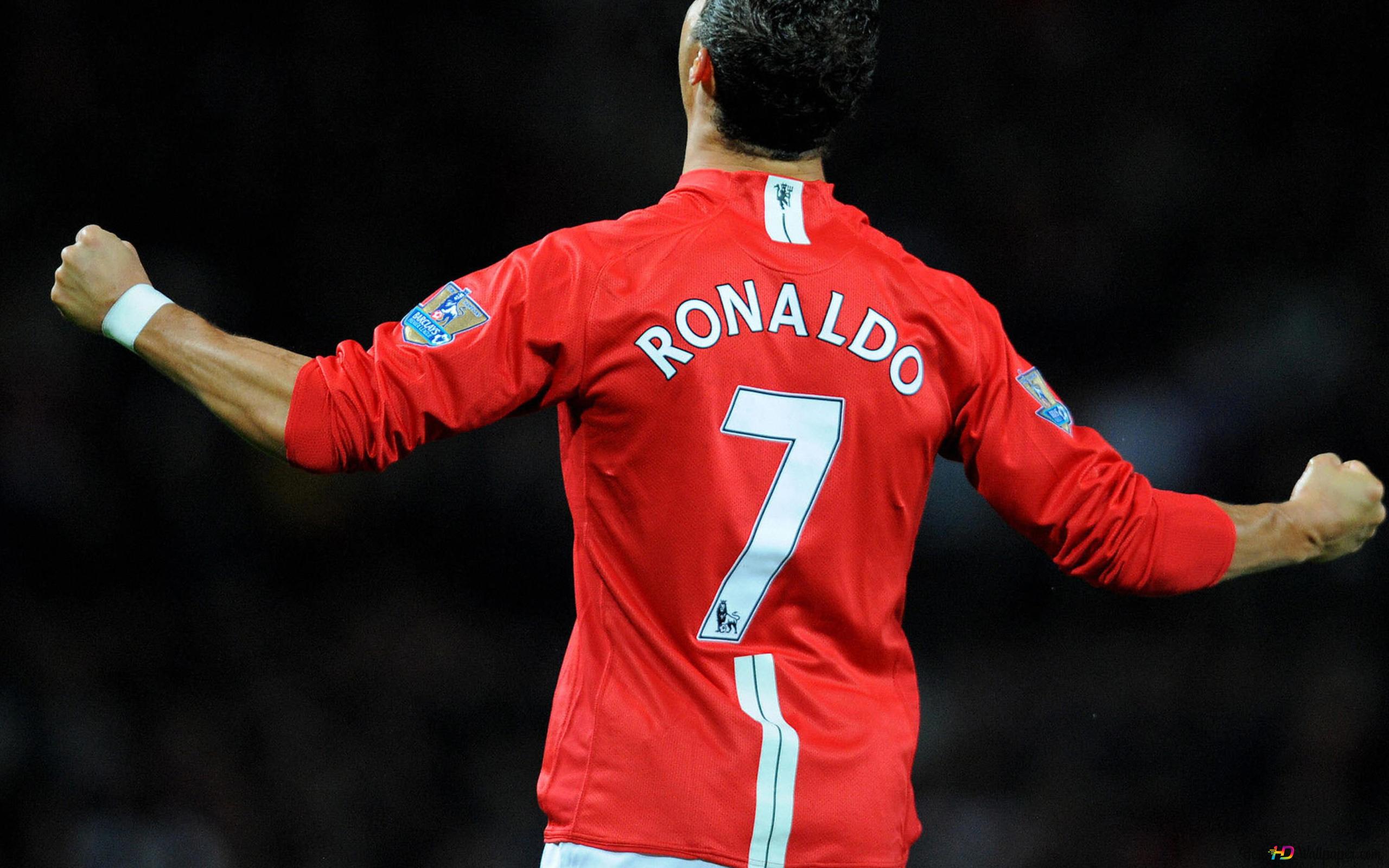 Cristiano Ronaldo, wore the legendary number 7 red jersey. 4K wallpaper download