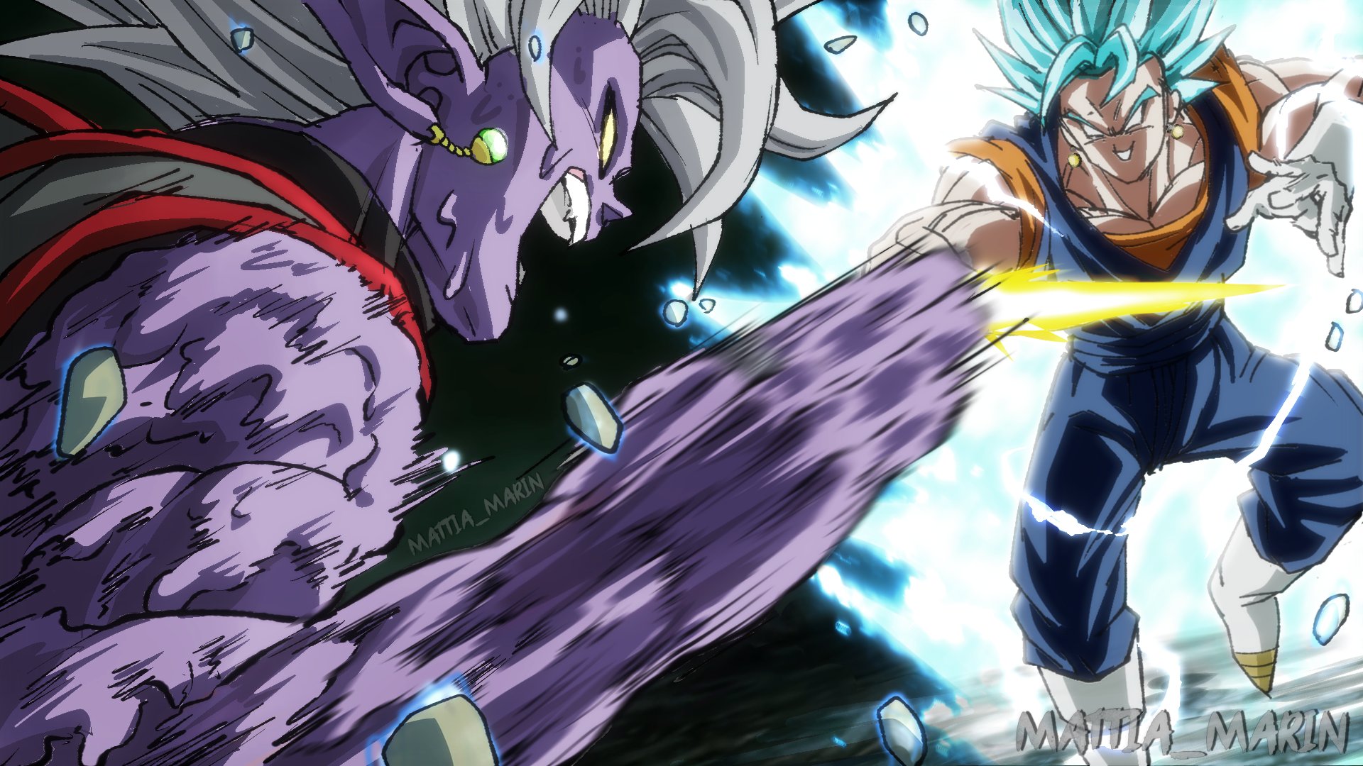 mattia_marin (commission open) vs Zamasu I would have liked to see Vegito's sword more in dbs - #dbs #sword #anime