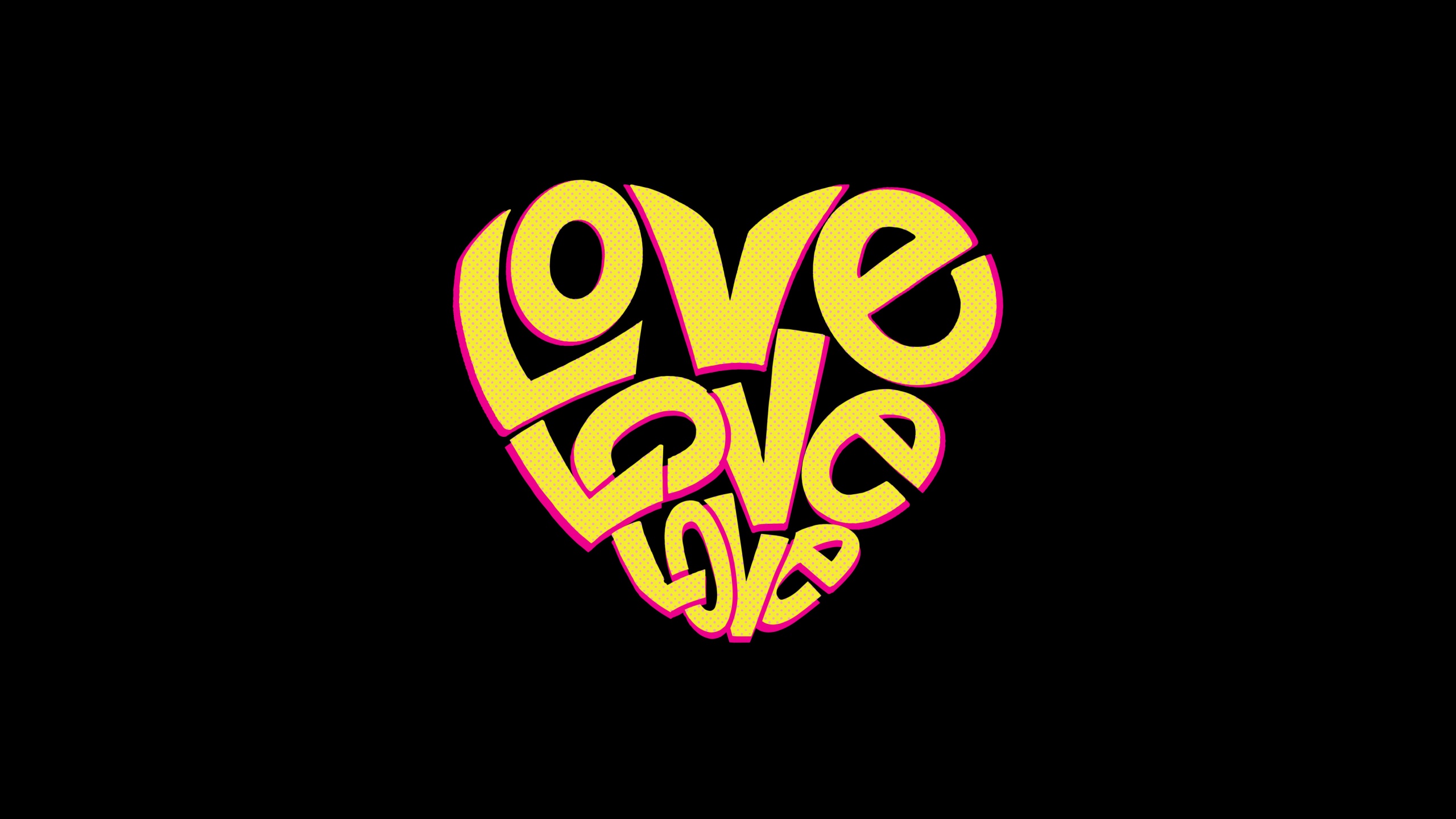 Love Word Wallpaper 4K, Love Heart, Black Dark
