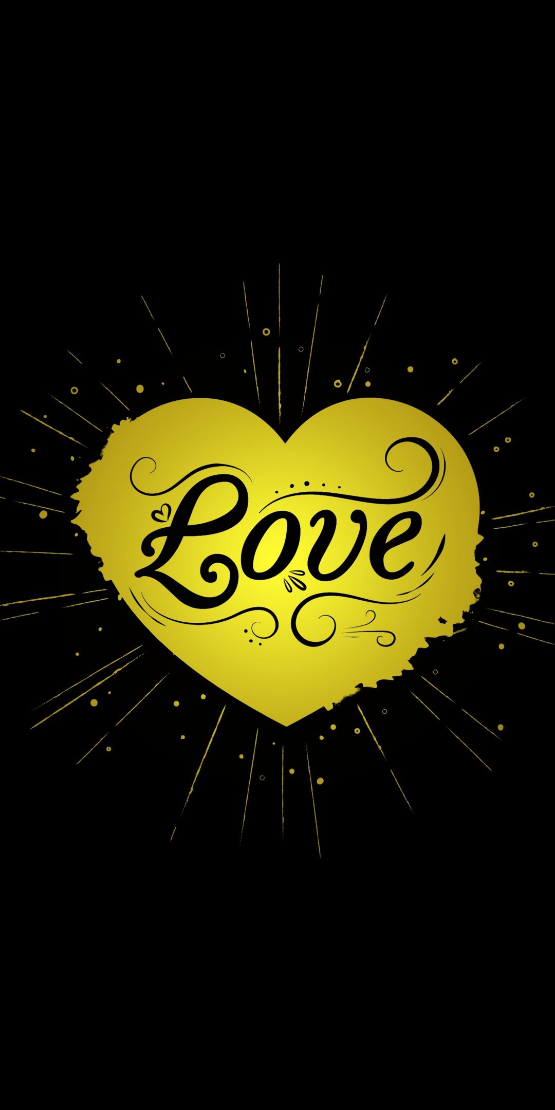 Love, yellow heart, dark, 1080x2160 wallpaper. Dark wallpaper, Digital artwork, Z wallpaper