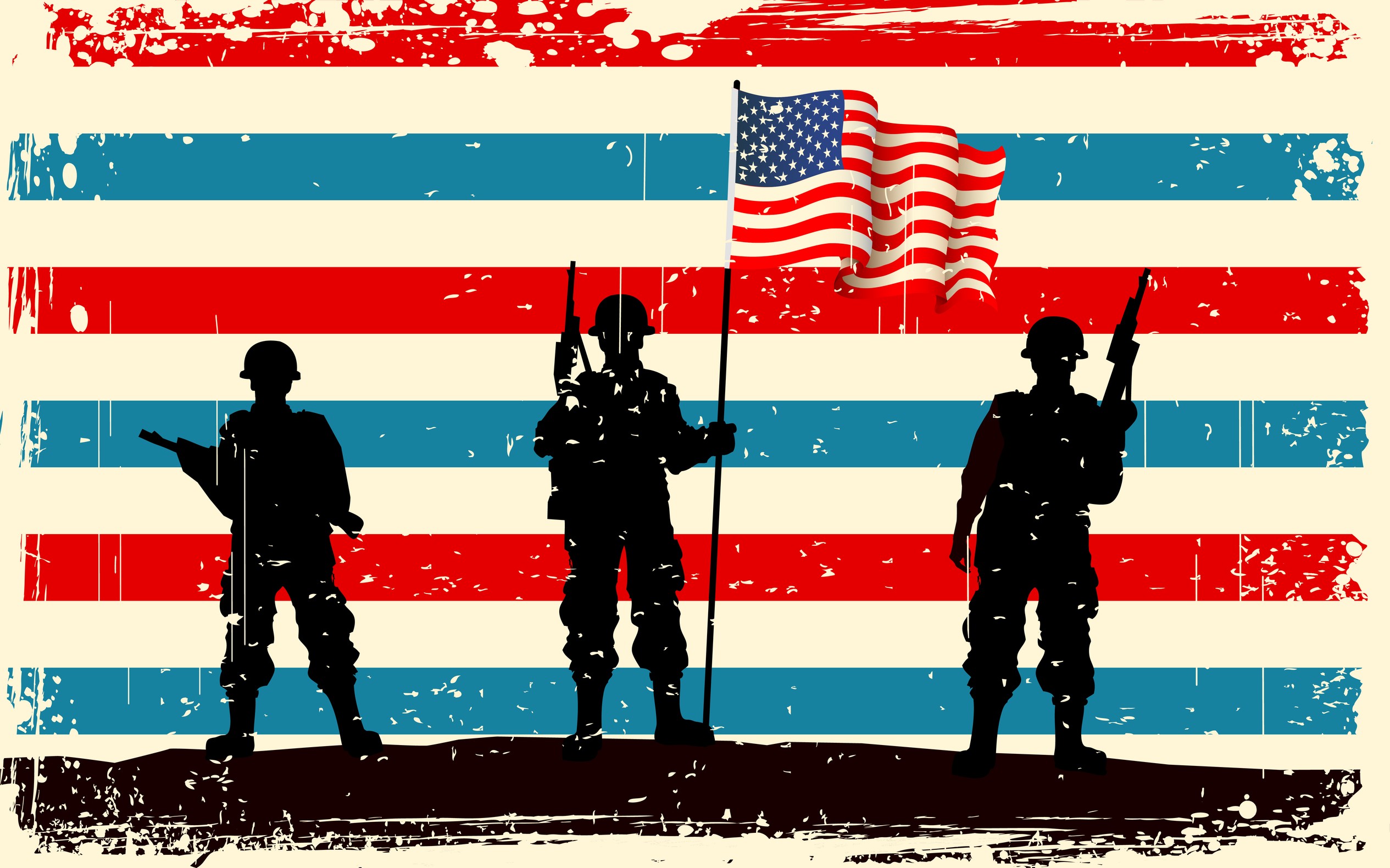 Wallpaper, illustration, artwork, soldier, American flag, military, poster, brand, advertising, presentation, font 2530x1581