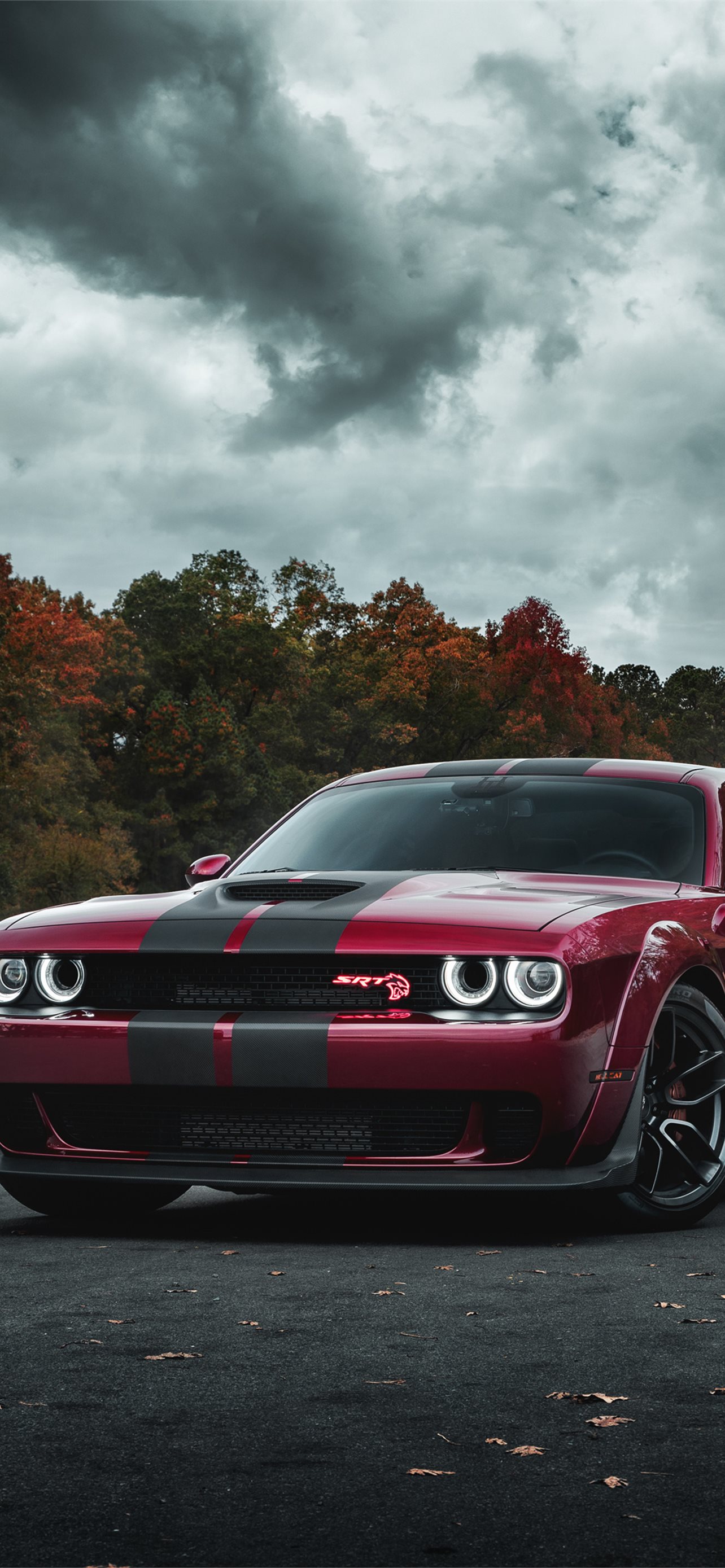 Dodge Challenger SRT Hellcat Widebody Front Look 4. iPhone Wallpaper Free Download