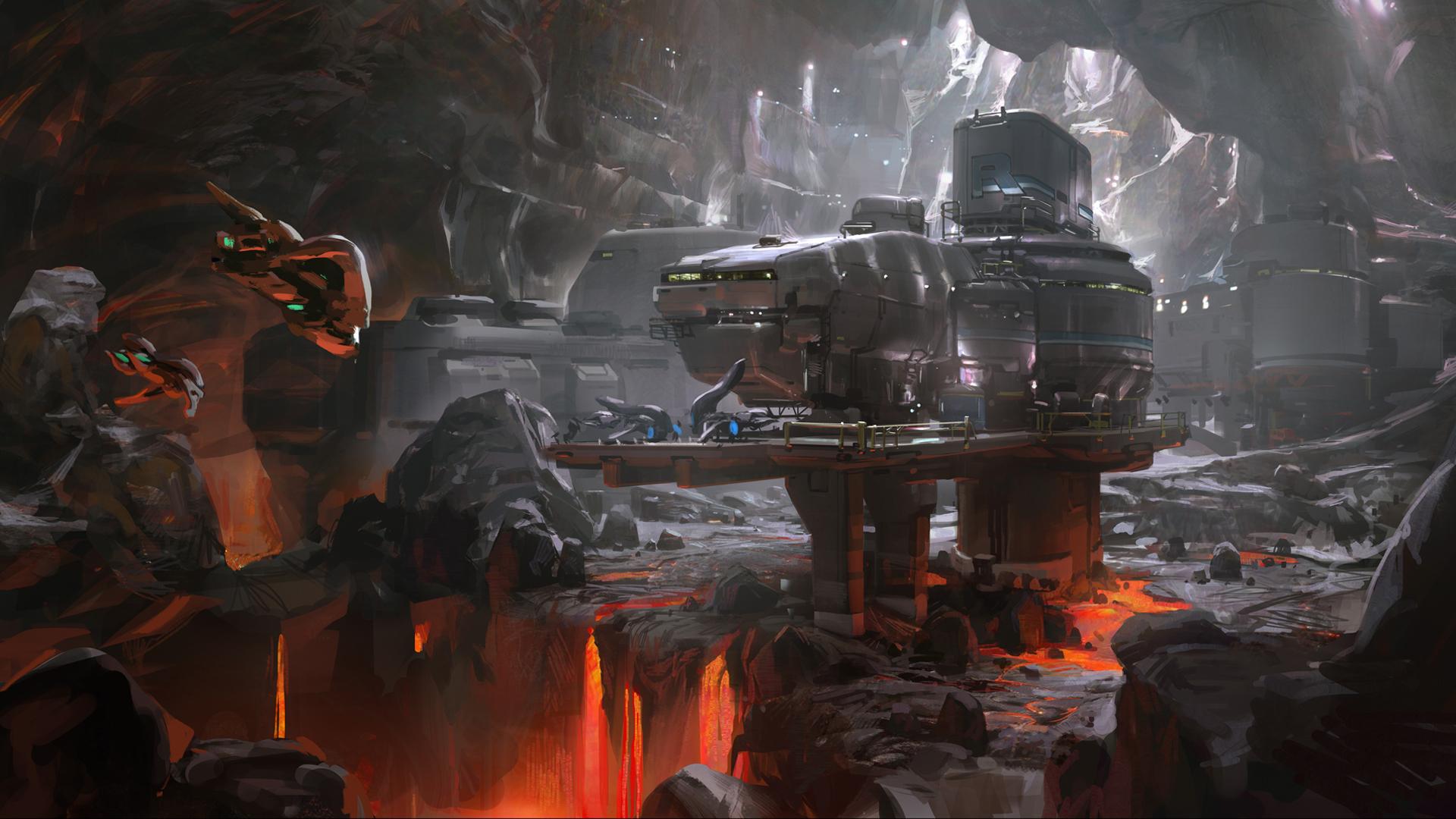 Halo, science fiction, concept art, futuristic, fantasy art Gallery HD Wallpaper