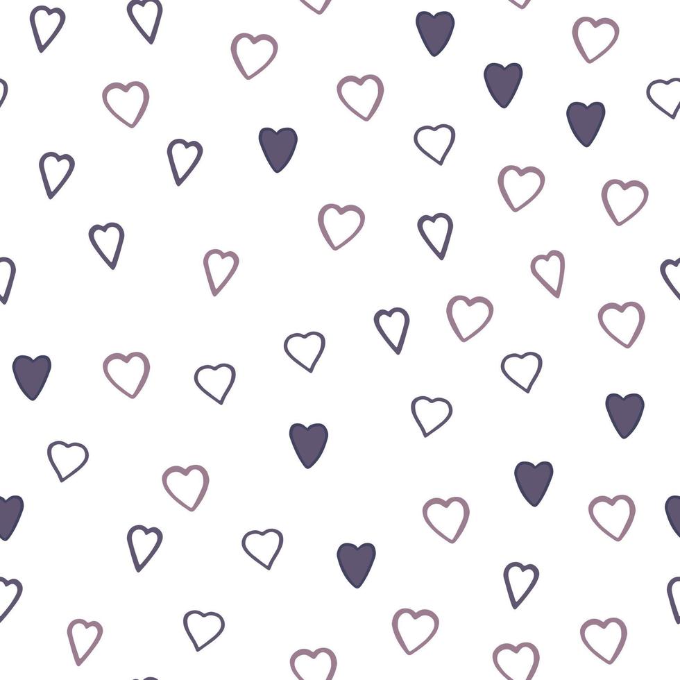 Simple hearts shapes seamless pattern in Scandinavian style. Valentines Day wallpaper
