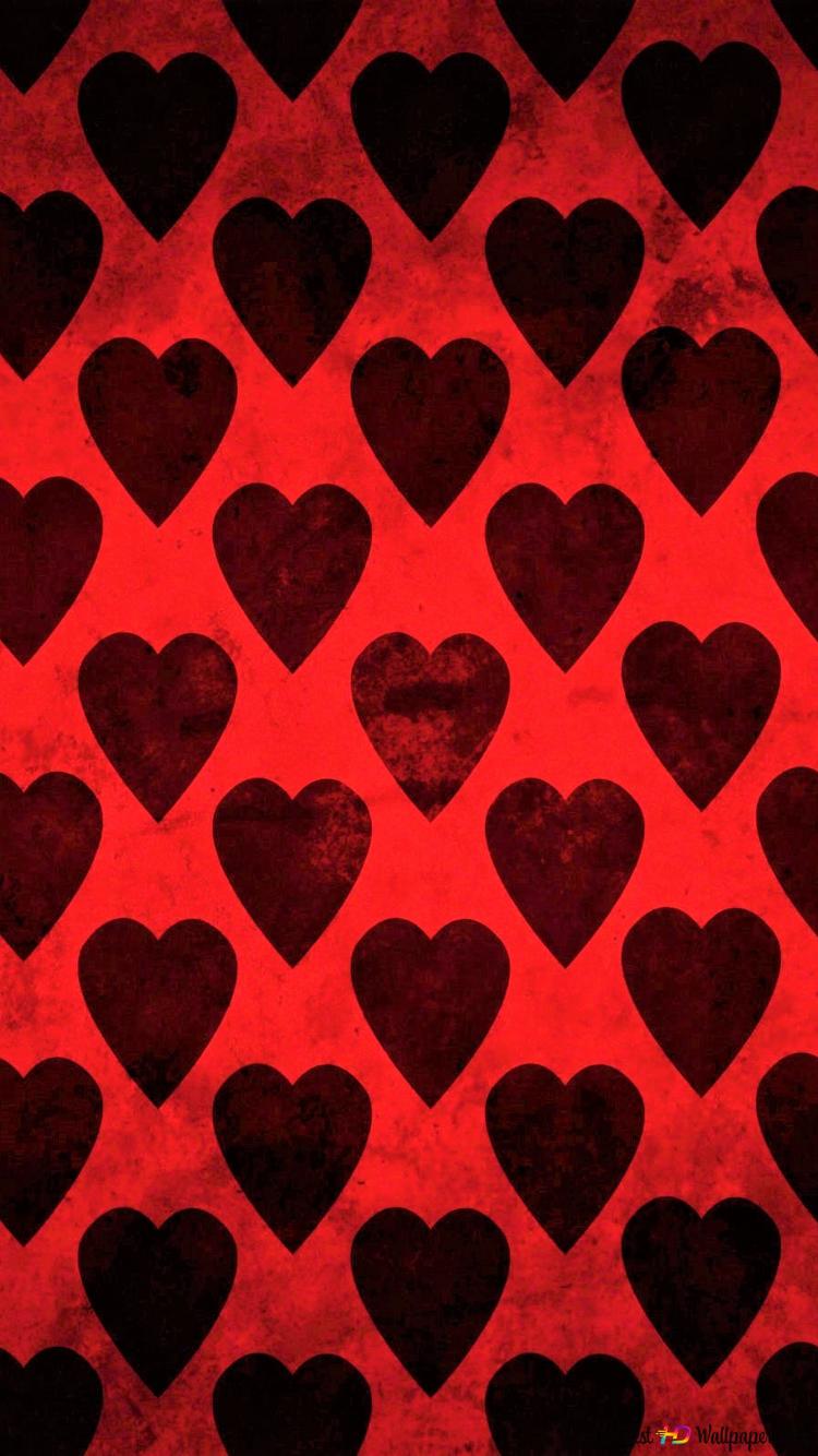Valentine's day hearts pattern 2K wallpaper download