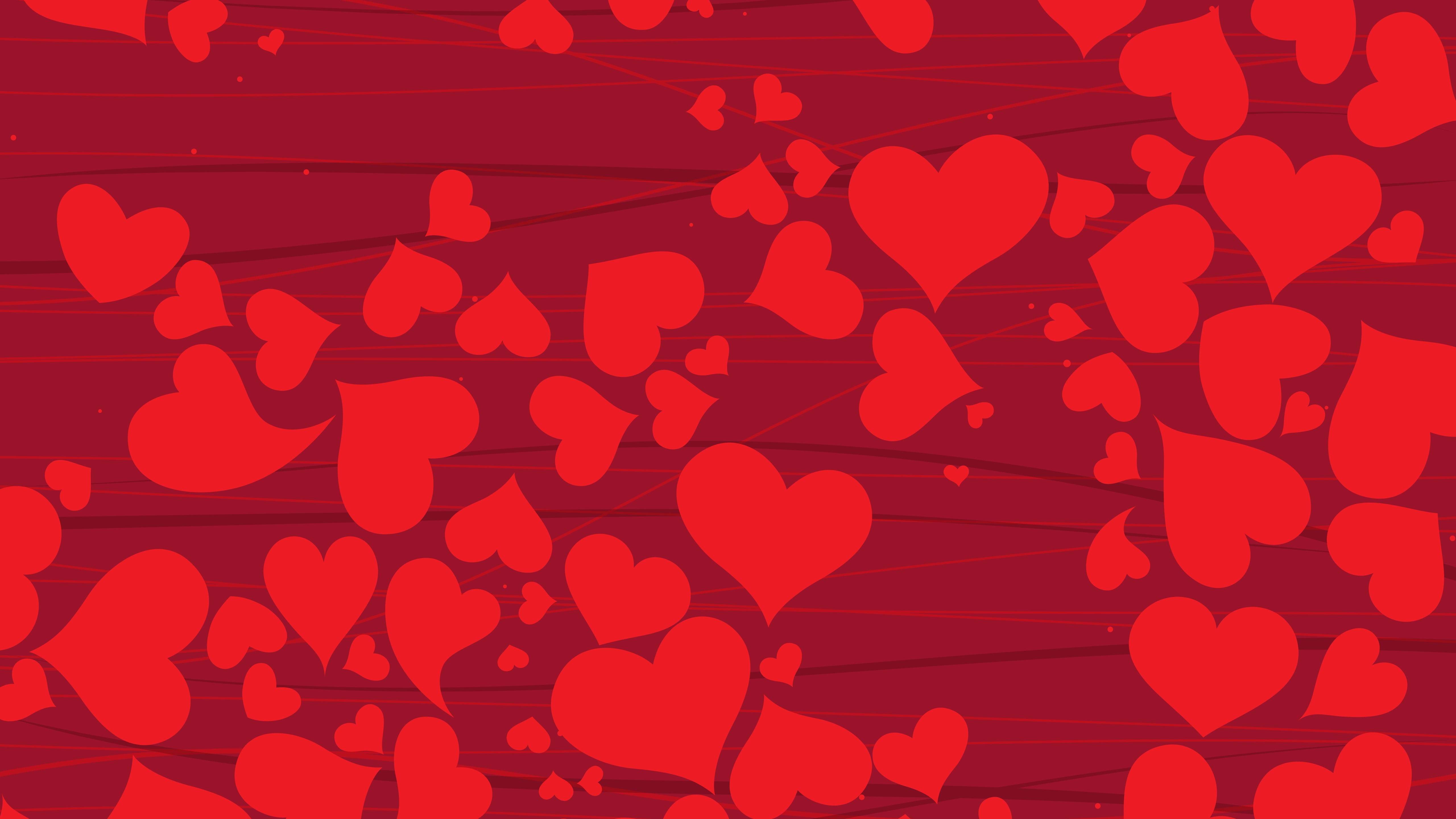 4K, red background, vector, love, Heart (Design), Valentines Day, red, texture Gallery HD Wallpaper