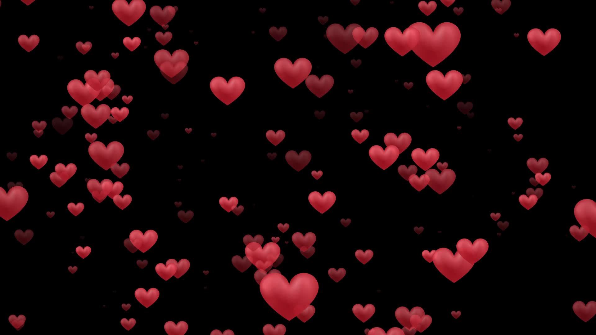 A red heart on a black background. Valentine's day gesture. Small red heart flying on black background. Valentines Day holiday abstract loop animation