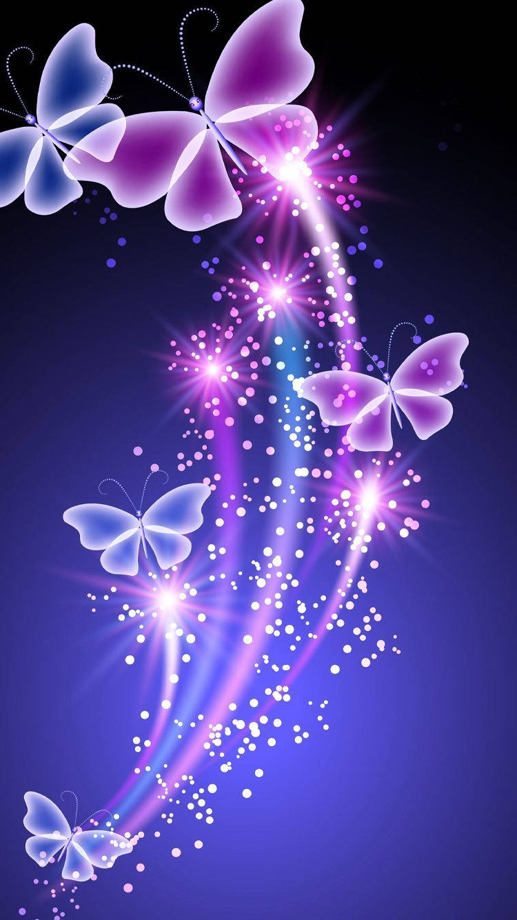 Download Glitter Butterflies Pretty Phone Wallpaper