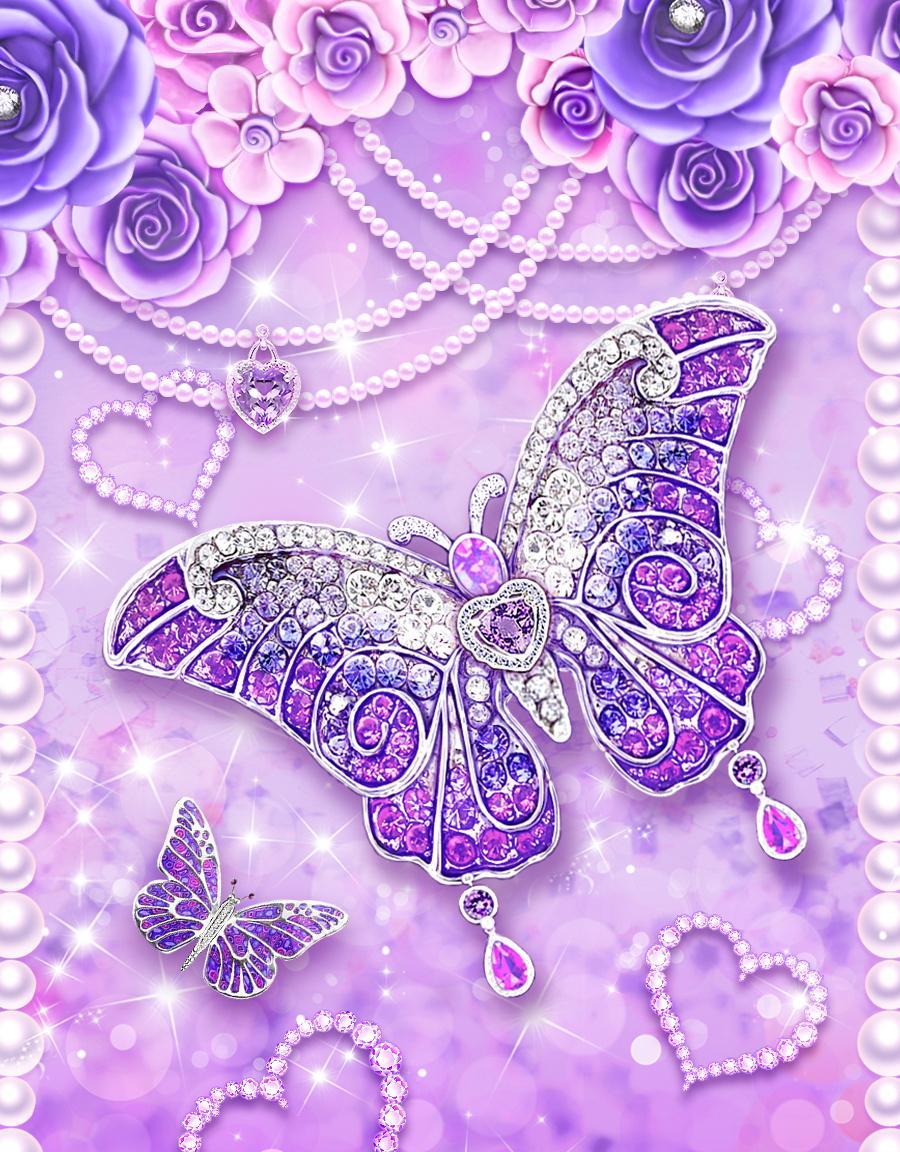 Bling Diamond Butterfly Wallpaper