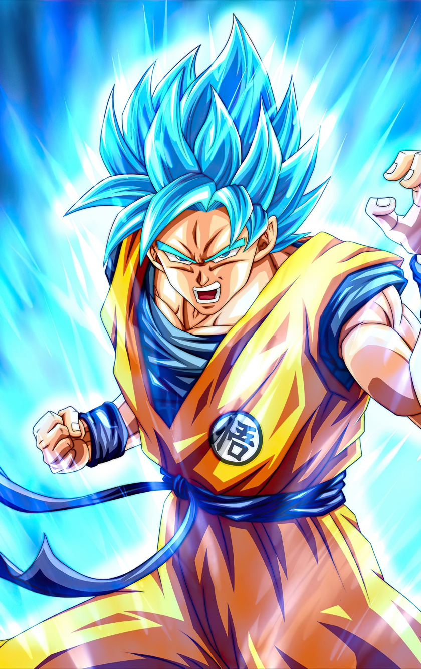 Download wallpaper 840x1336 dragon ball, son goku, blue power, iphone iphone 5s, iphone 5c, ipod touch, 840x1336 HD background, 25162
