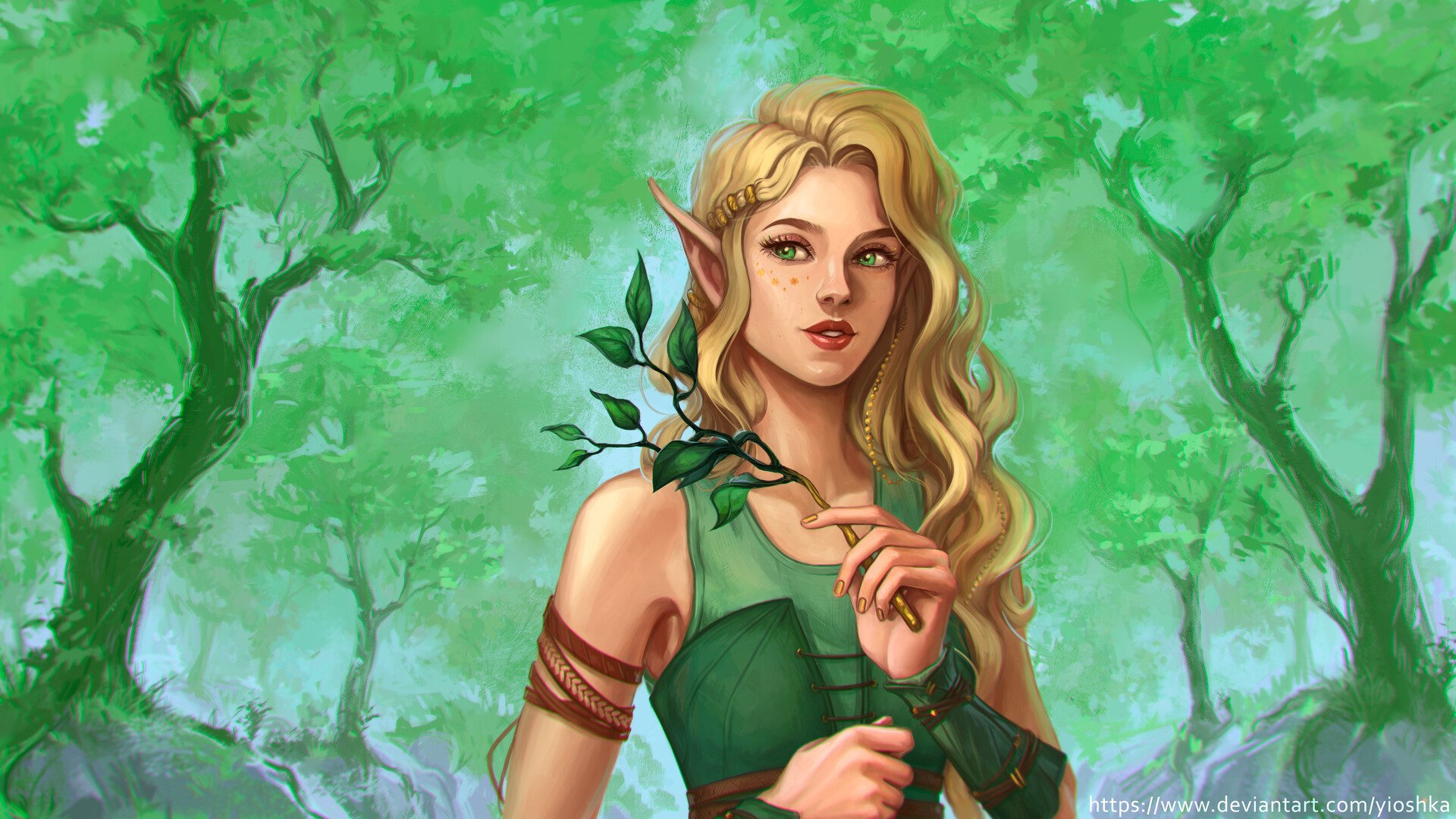 fantasy art, women, elves, blonde, artwork Gallery HD Wallpaper