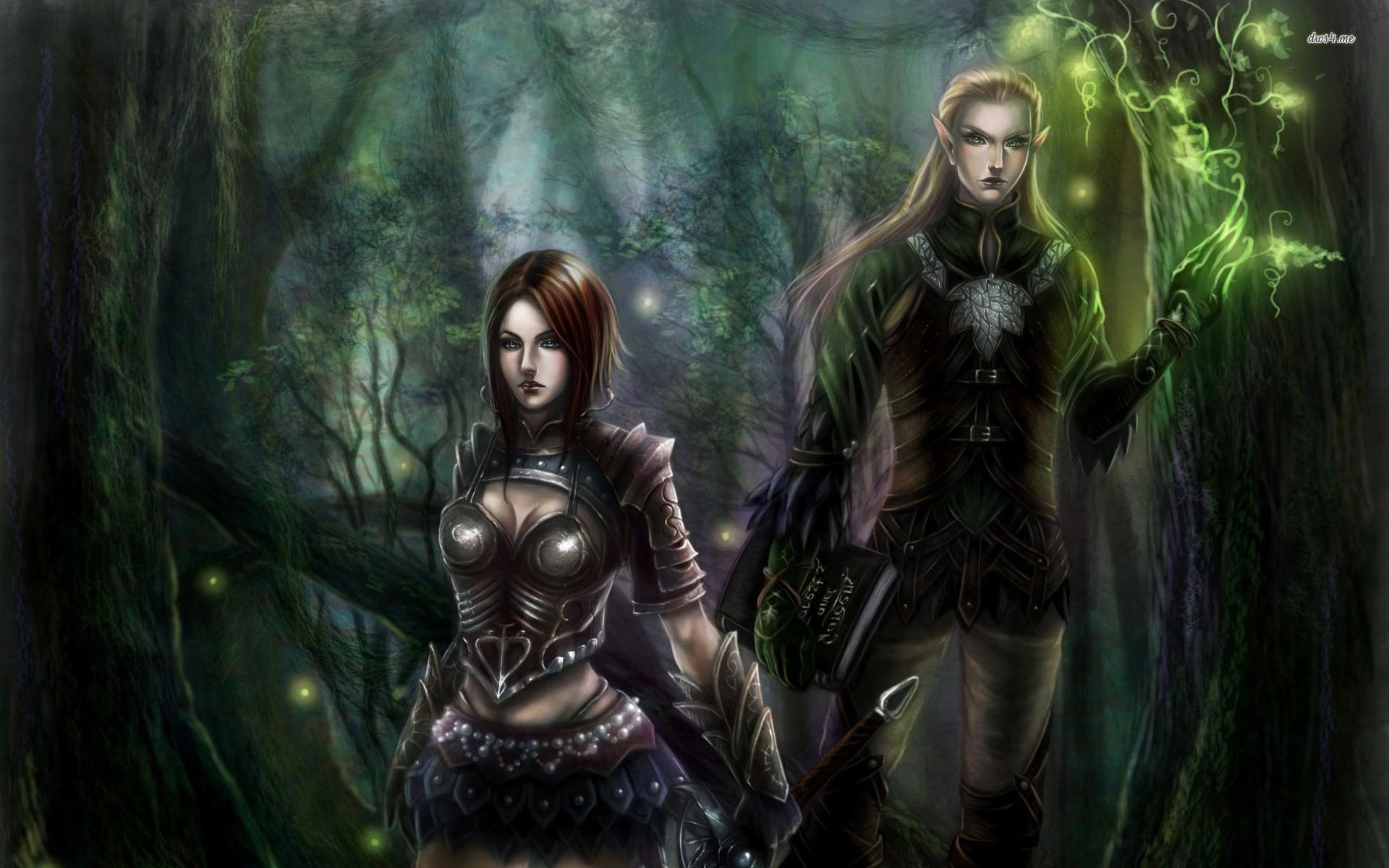 Elf Warriors In The Forest