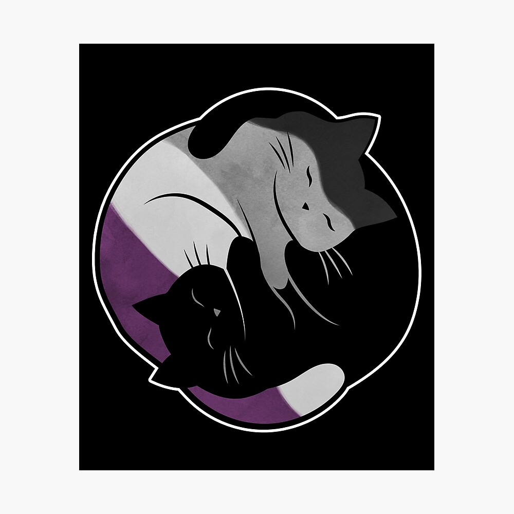 Asexual Eternal Yin Yang Cat Poster