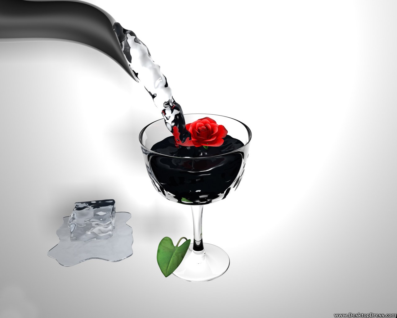 Desktop Wallpaper 3D Background Dark Water Glass