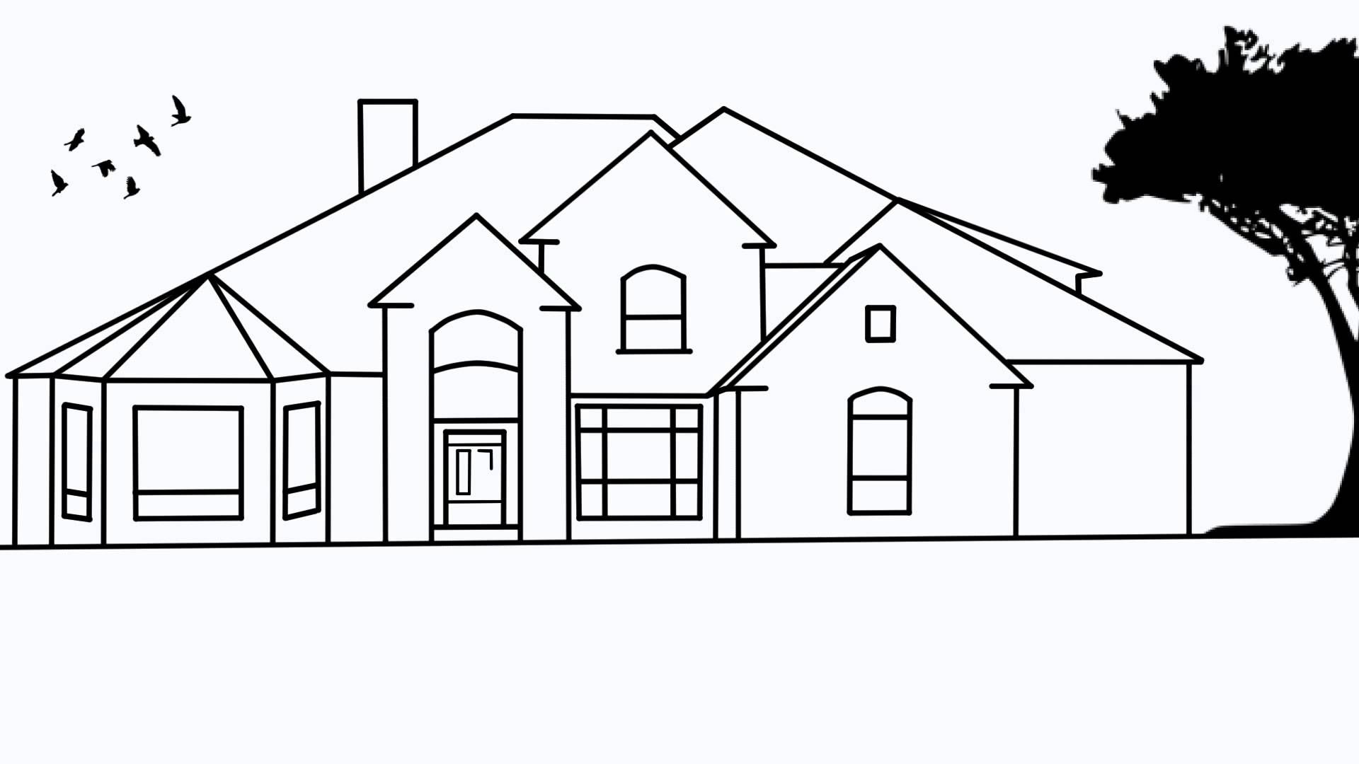 House 2 and Easy Way for everyone Video. Simple house drawing, Dream house sketch, Dream house drawing