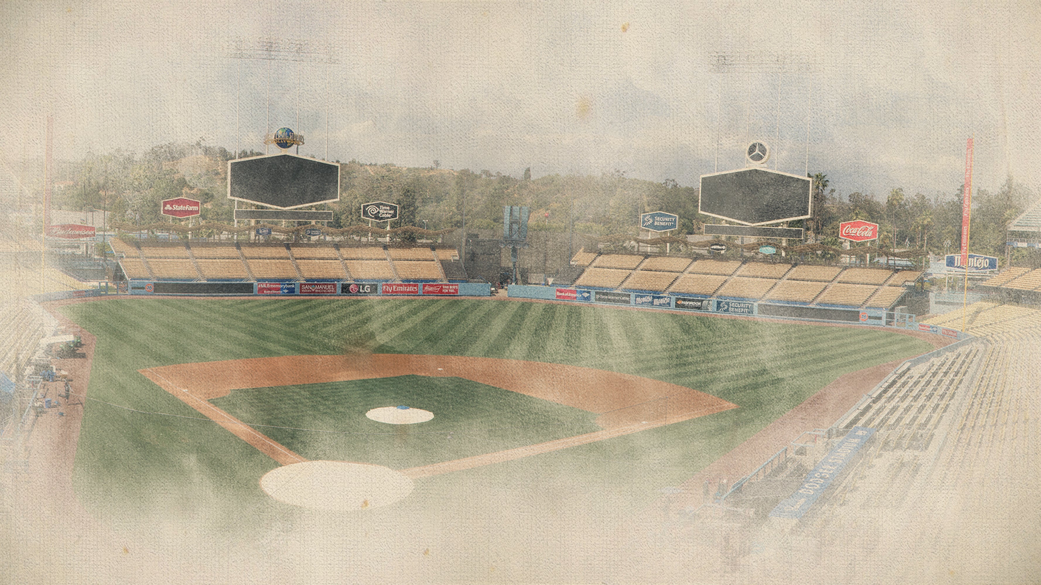 Dodger Stadium Retro Desktop Wallpaper (As requested)
