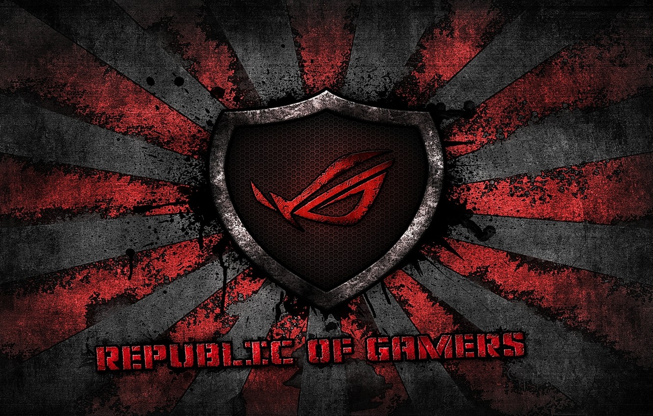 Wallpaper Red, Logo, Grey, Background, Brand, Asus, Rog, Republic Of Gamers, Asus Gamer, Sunburst Image For Desktop, Section Hi Tech
