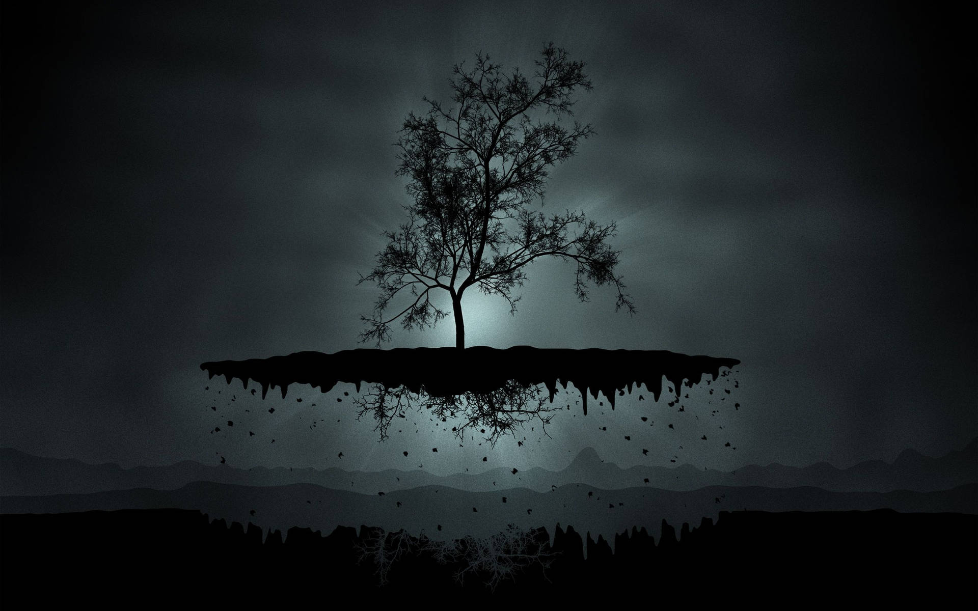 Download Cool Black Tree Aesthetic Desktop Wallpaper