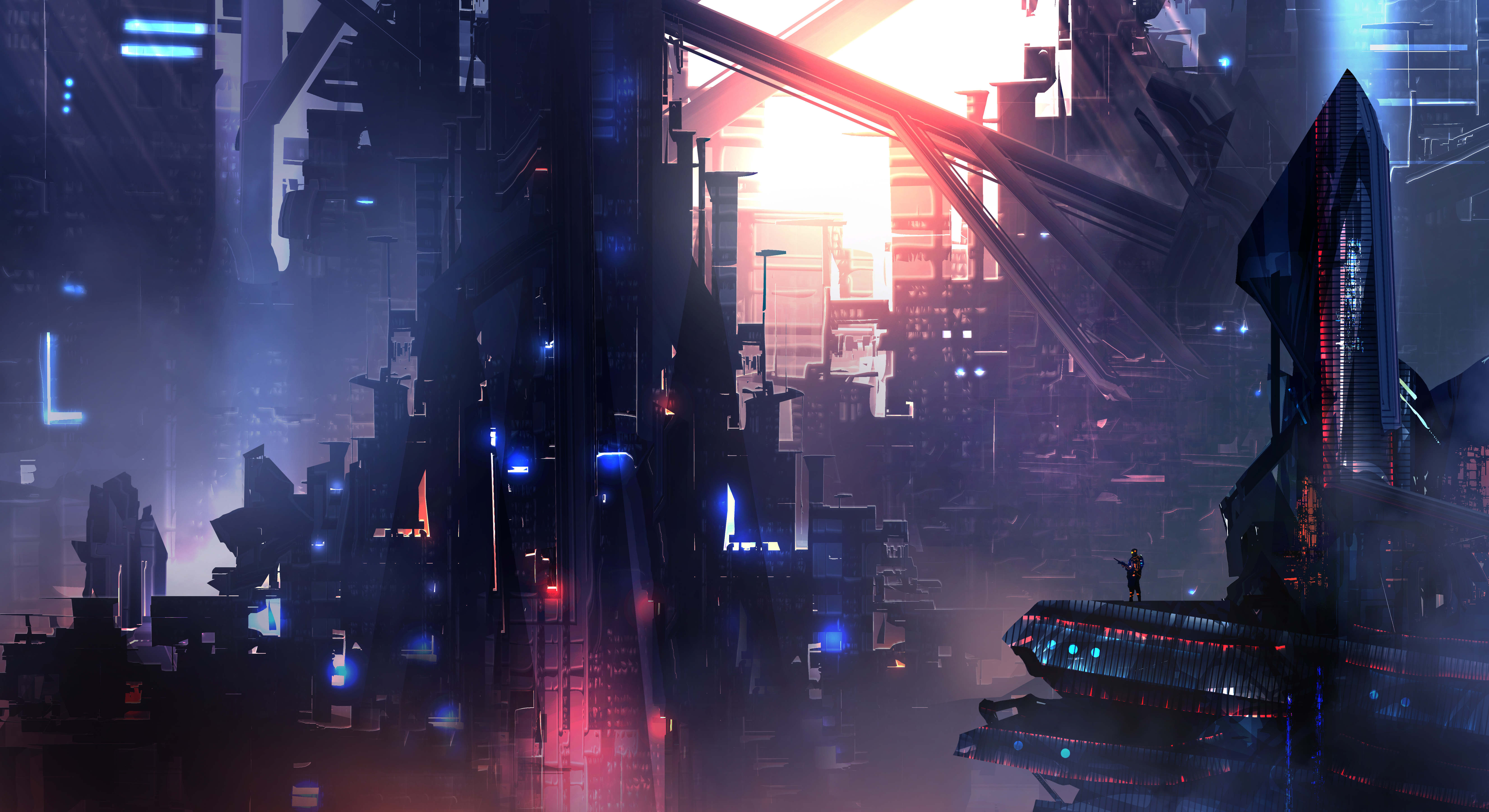 Futuristic cyber city with this captivating 4K wallpaper 26481512