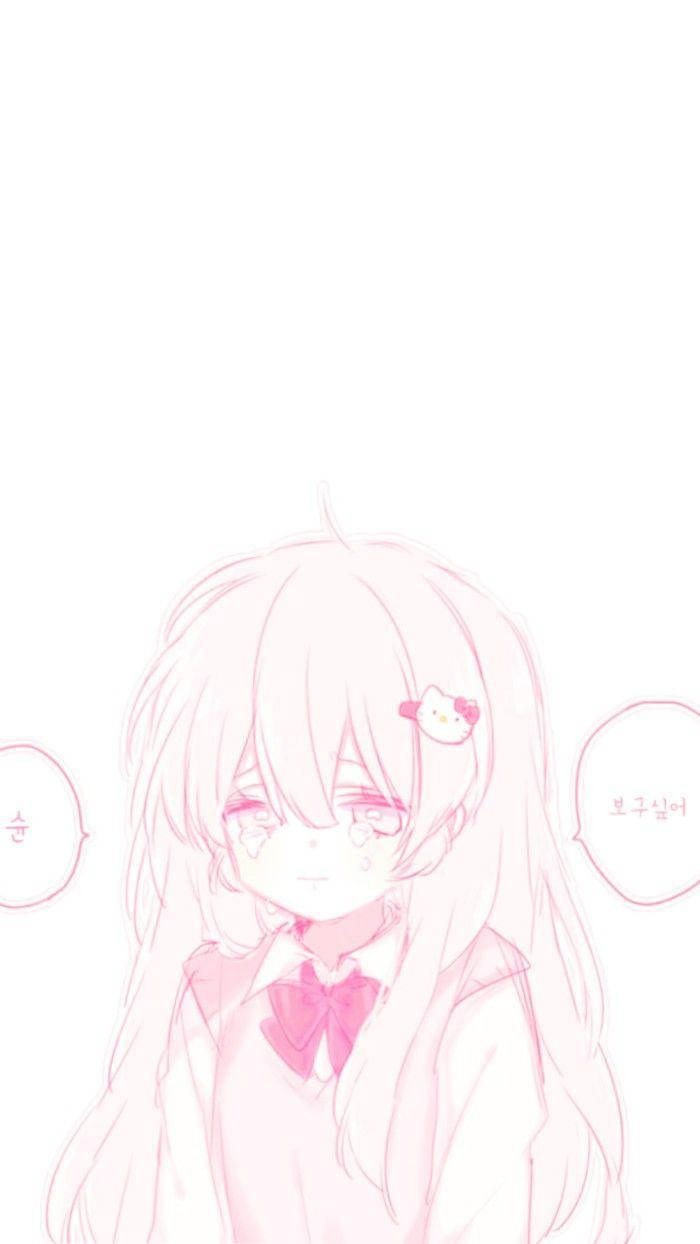Download Aesthetic Anime Sad Girl Drawing Wallpaper