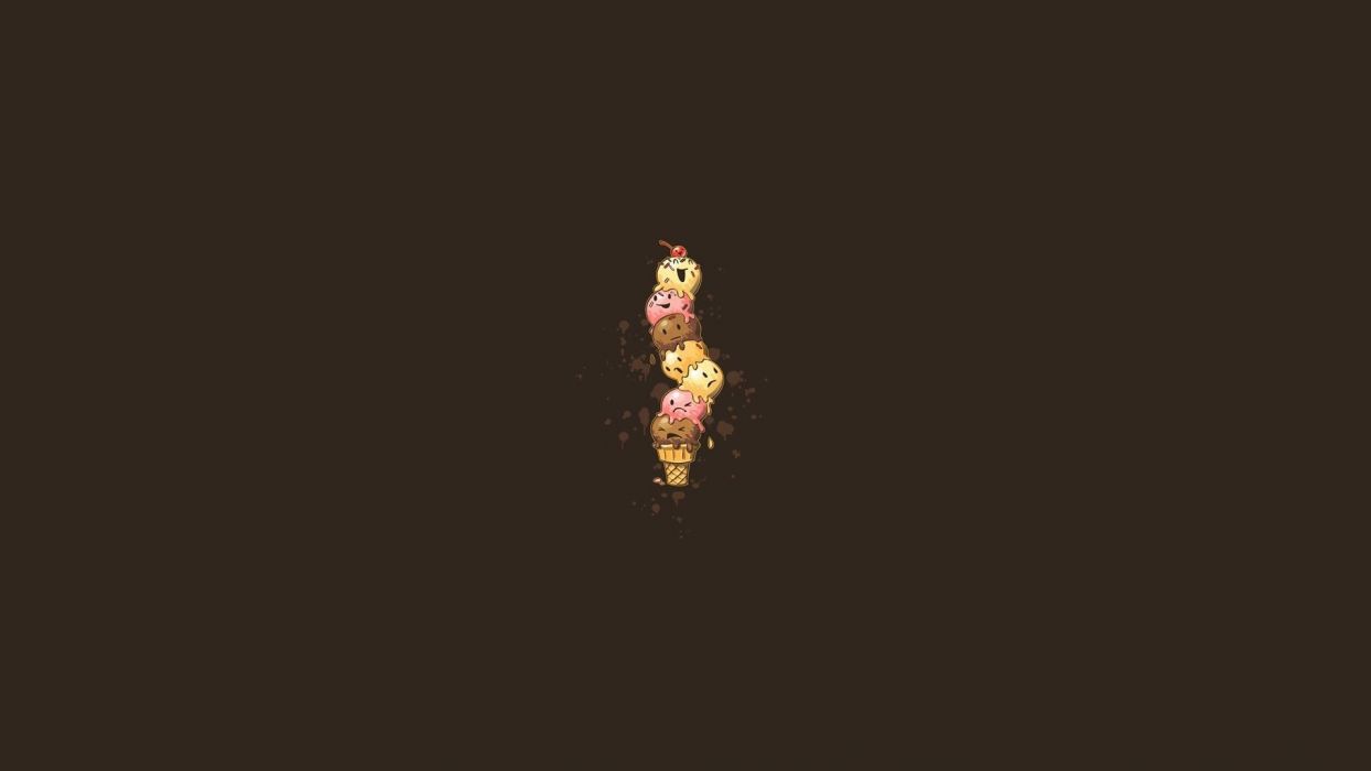 Minimalistic ice cream funny simple background wallpaperx1080