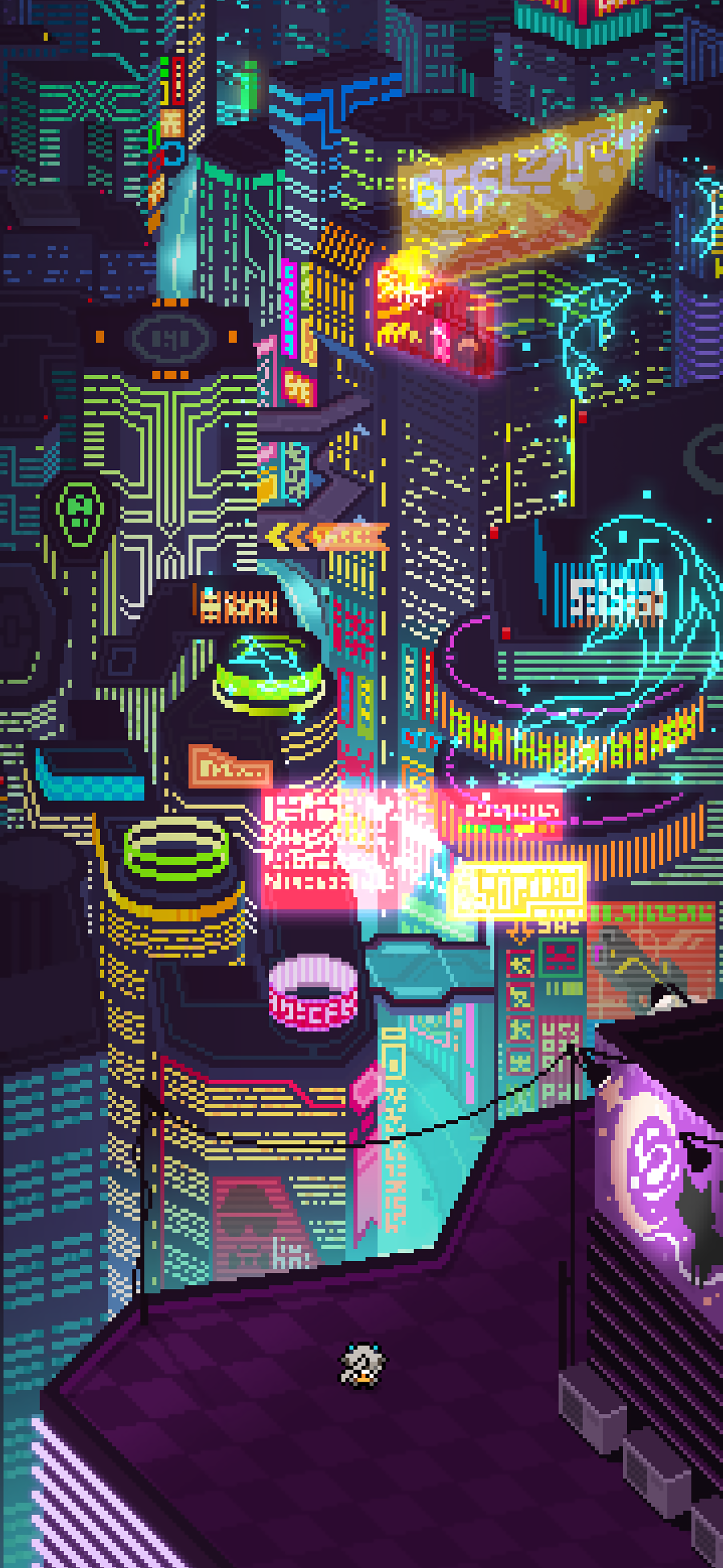 Neon Skyline Phone Wallpaper