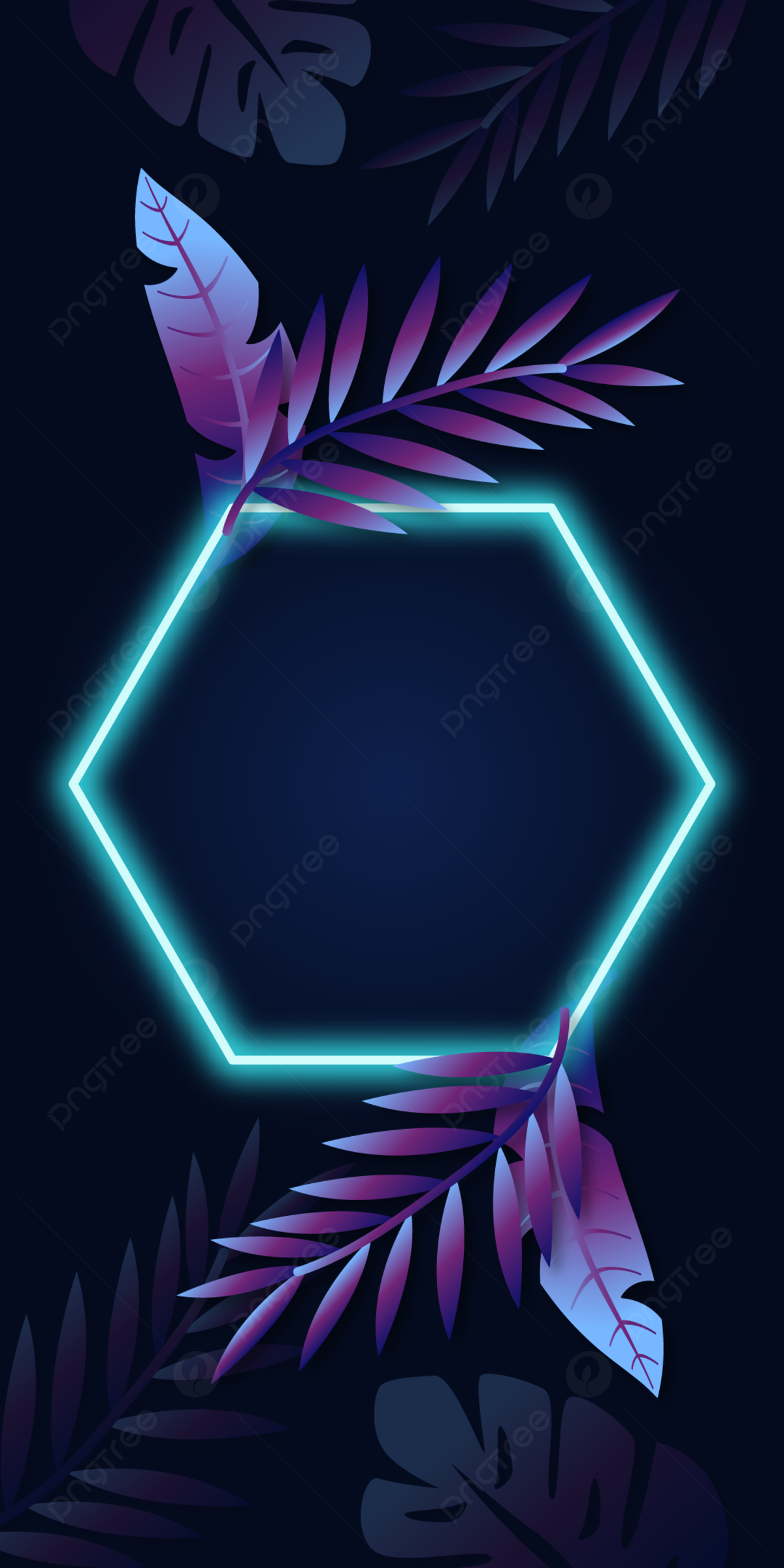 Neon Tropical Leaves Phone Wallpaper Free Background, Neon Wallpaper, Neon Tropical, Tropical Theme Background Image for Free Download