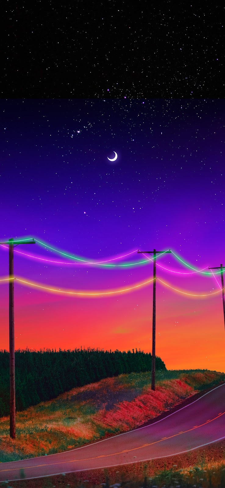 Neon trippy digital art wallpaper Mobile Walls