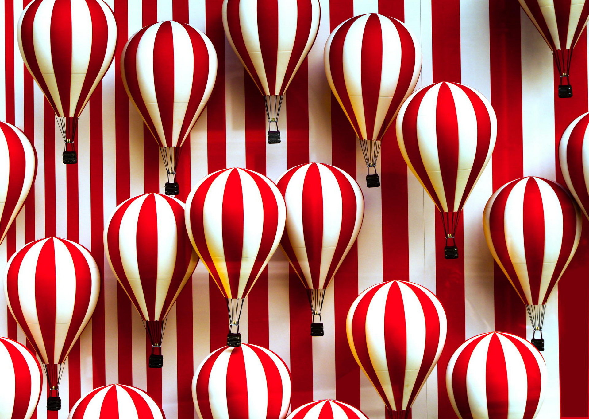 balloos, Stripes, Red, White Wallpaper HD / Desktop and Mobile Background