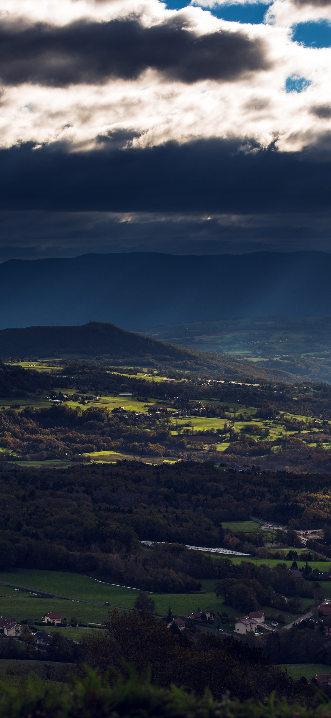 iPhone X wallpaper. landscape green nature country dark